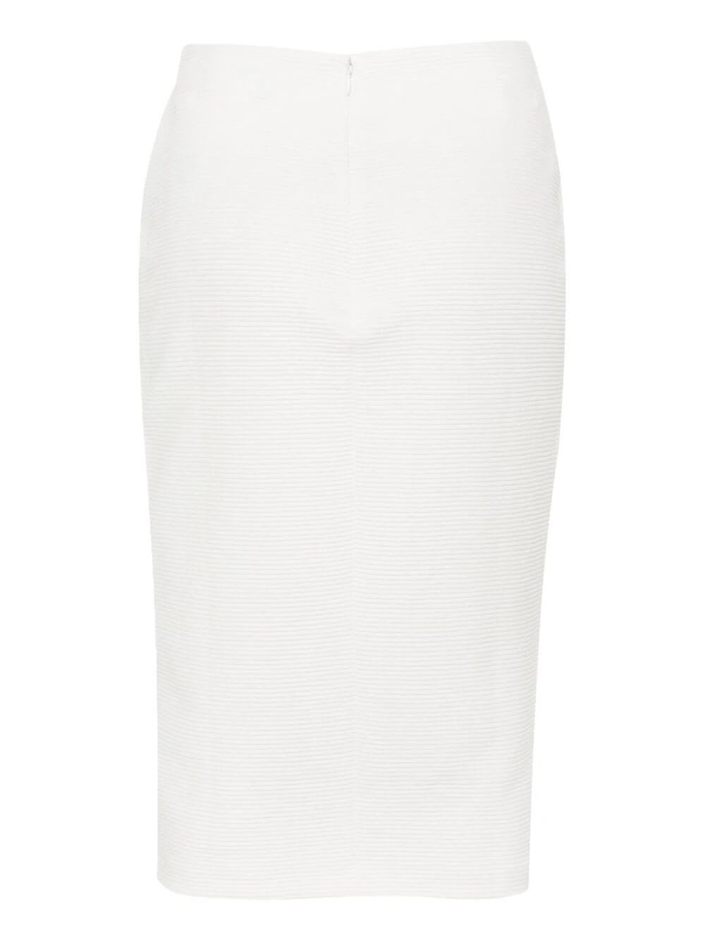 Shop Emporio Armani Longuette Skirt In Warm White