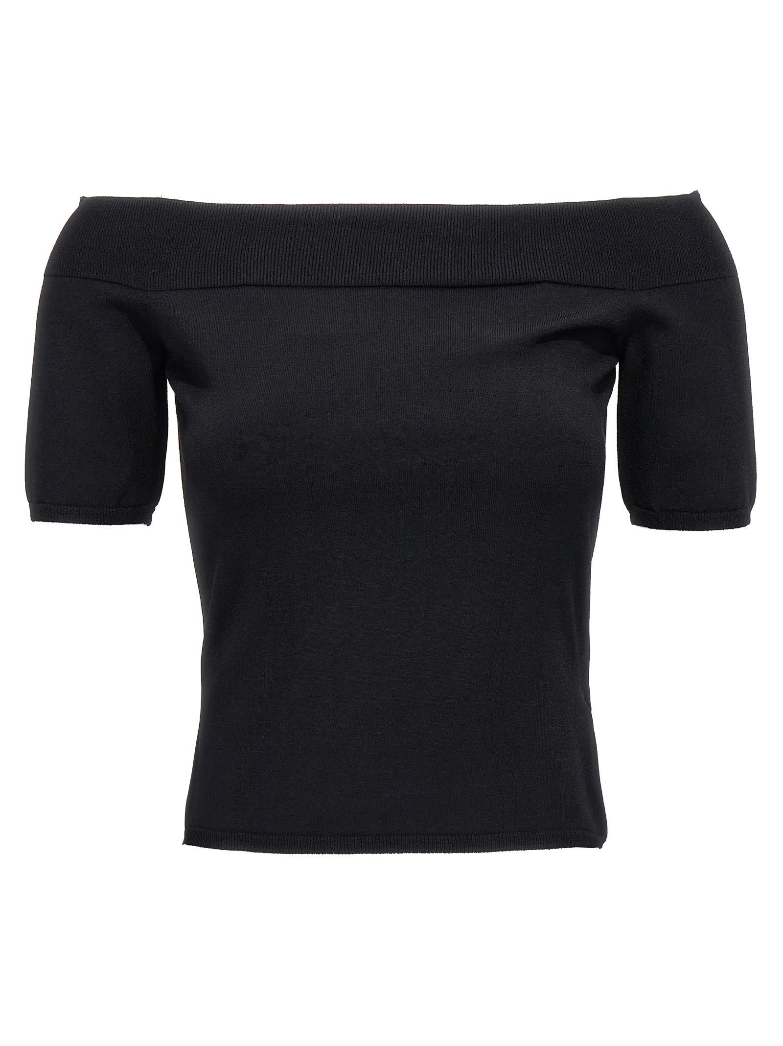 Shop Alexander Mcqueen Off-shoulder Top In Black