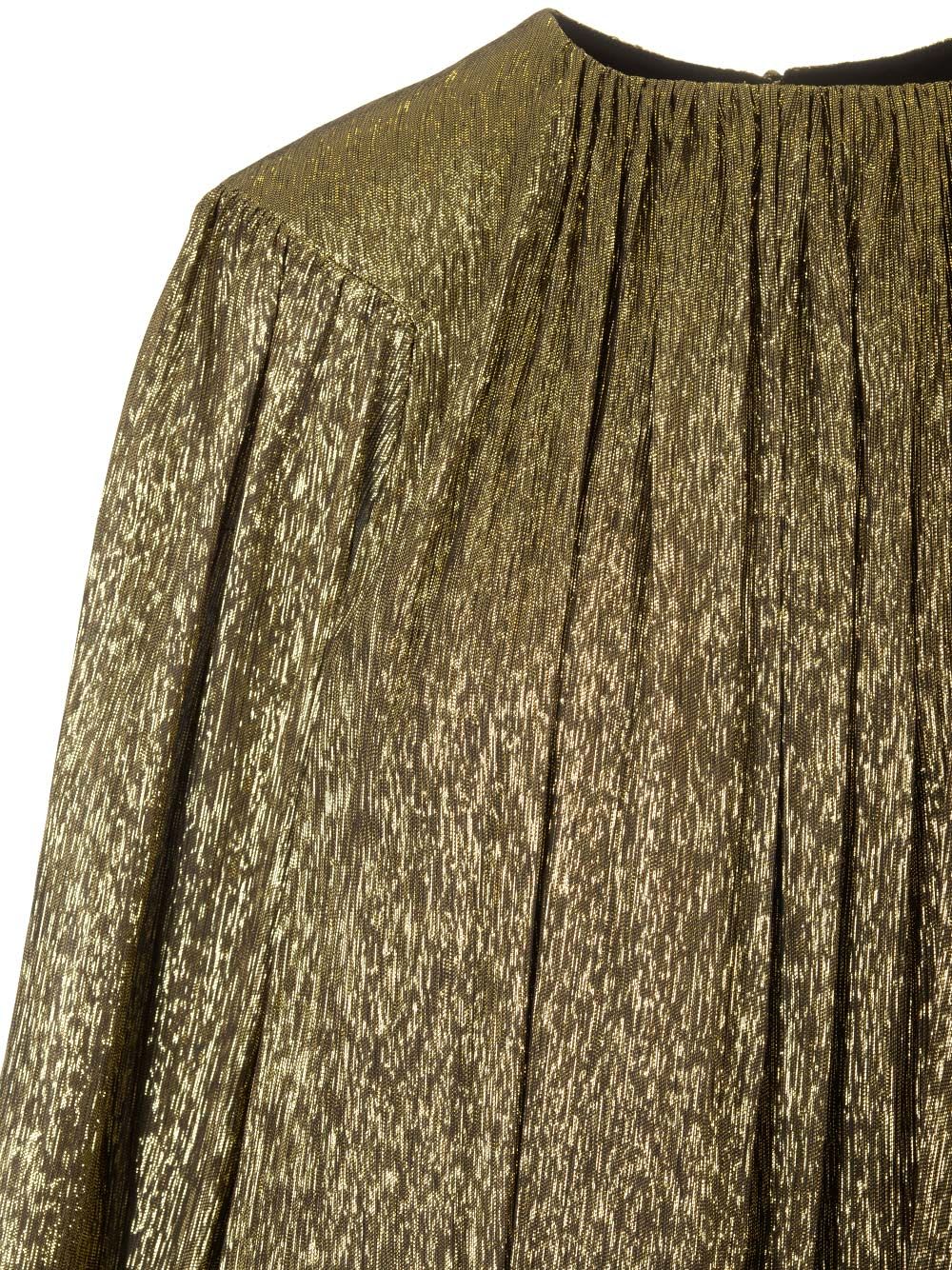 Shop Chloé Silk Crepon Mini Dress In Gold