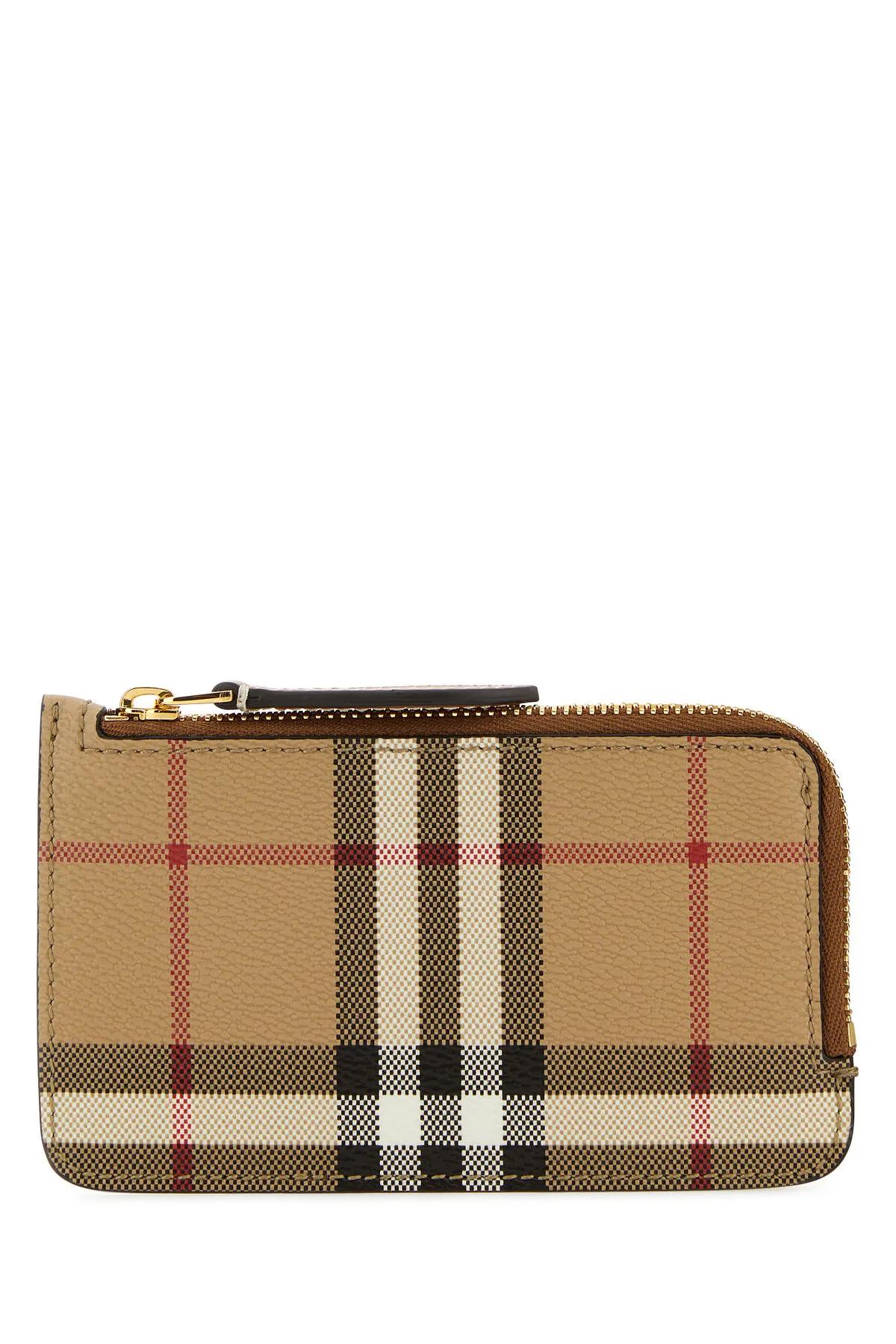 Burberry Printed Canvas Card Holder In Beige