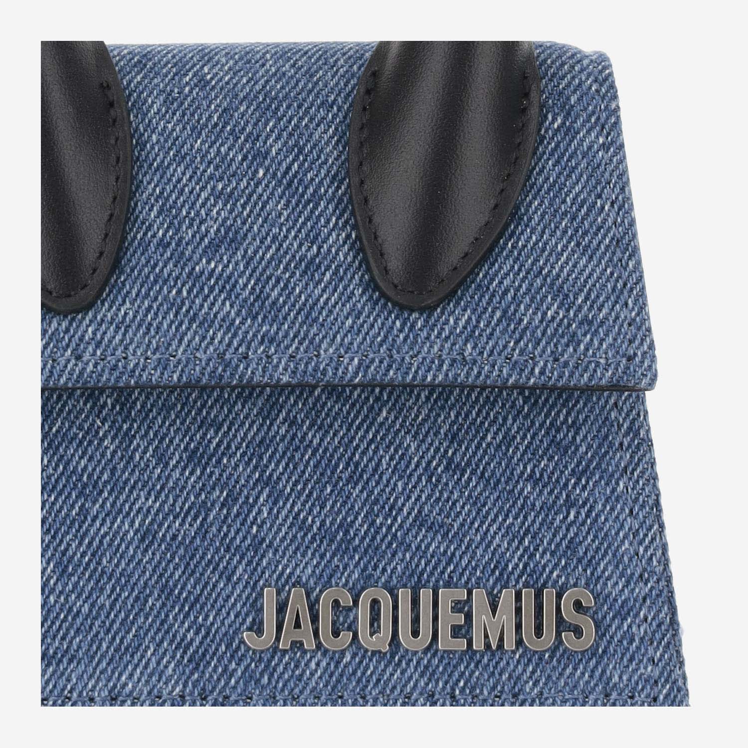 Shop Jacquemus Chiquito Homme Denim Mini Bag In Blue