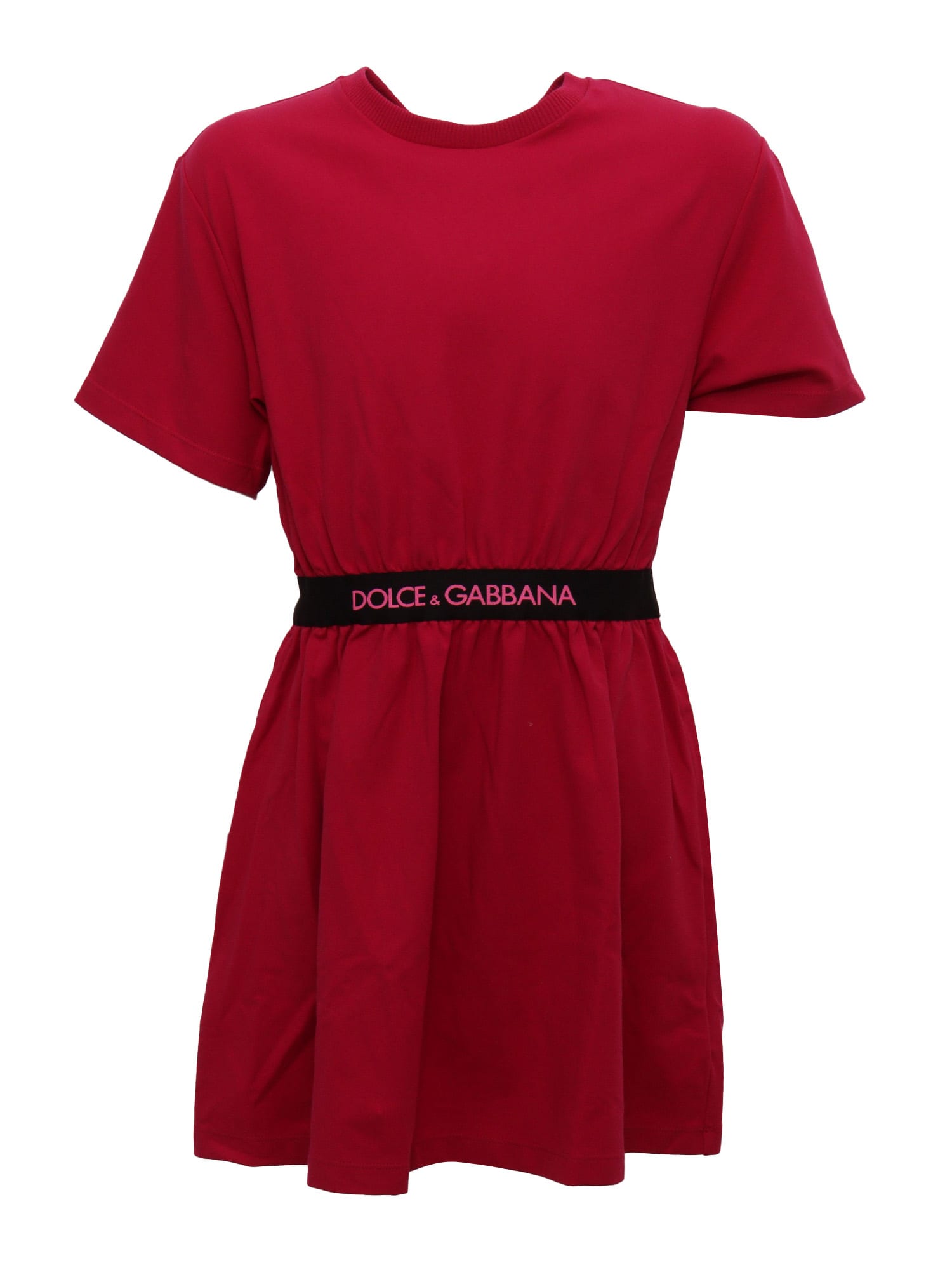 Dolce & Gabbana Short Sleeves Dress In Red