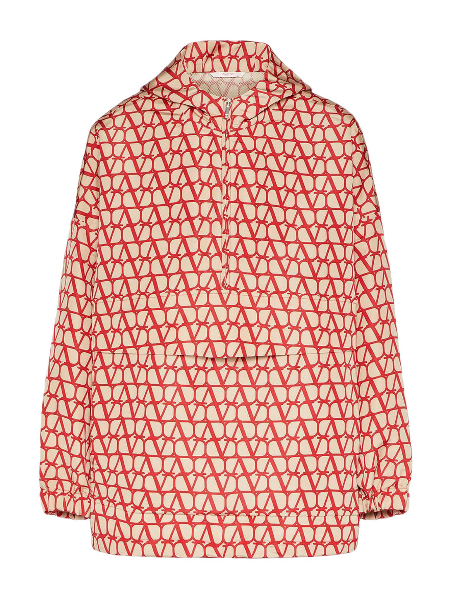Valentino Anorak Con Stampa Toile Iconographe All Over In Myv St. Toile Iconograph Beige Red