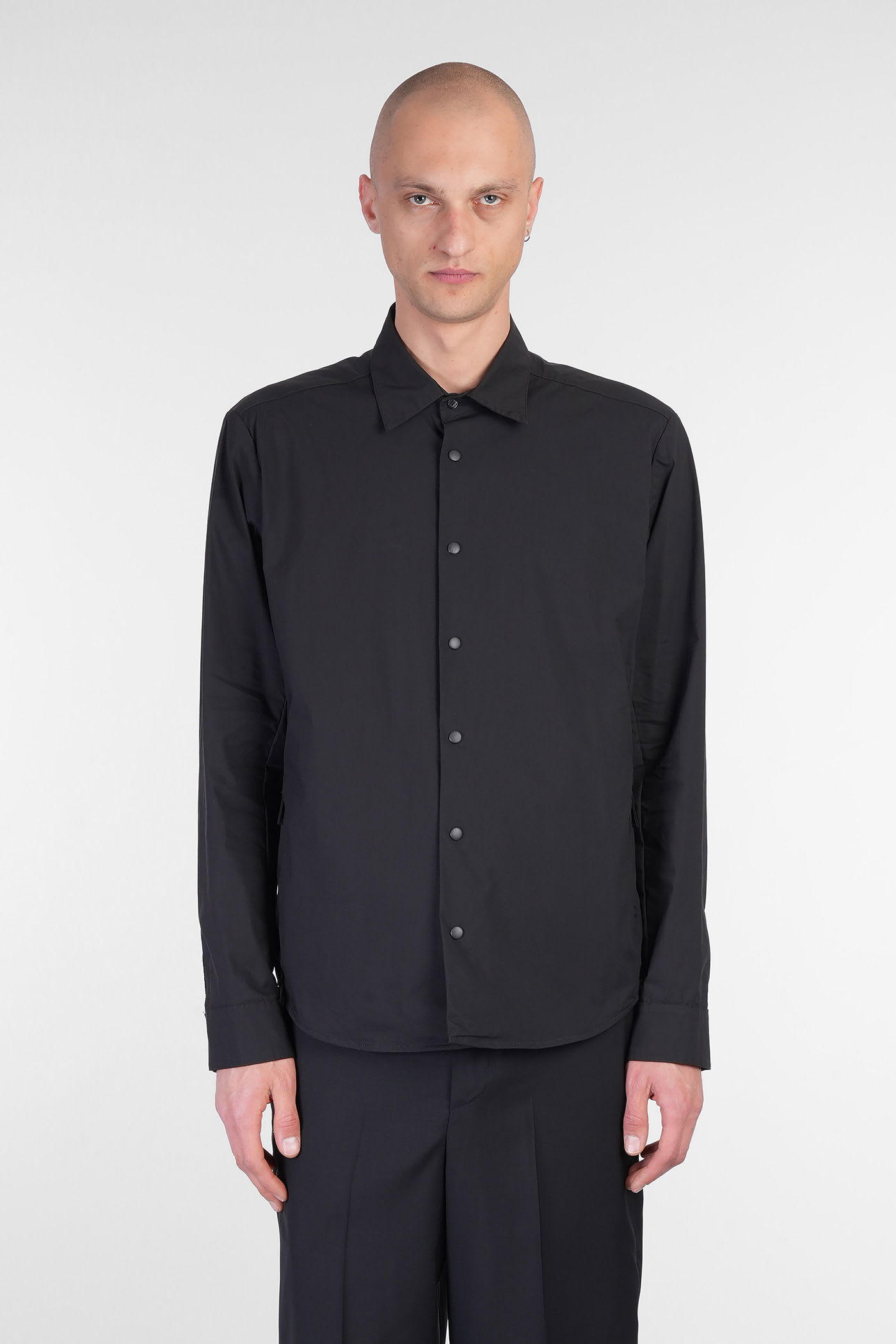 Shop Aspesi Arch Shirt In Black Cotton