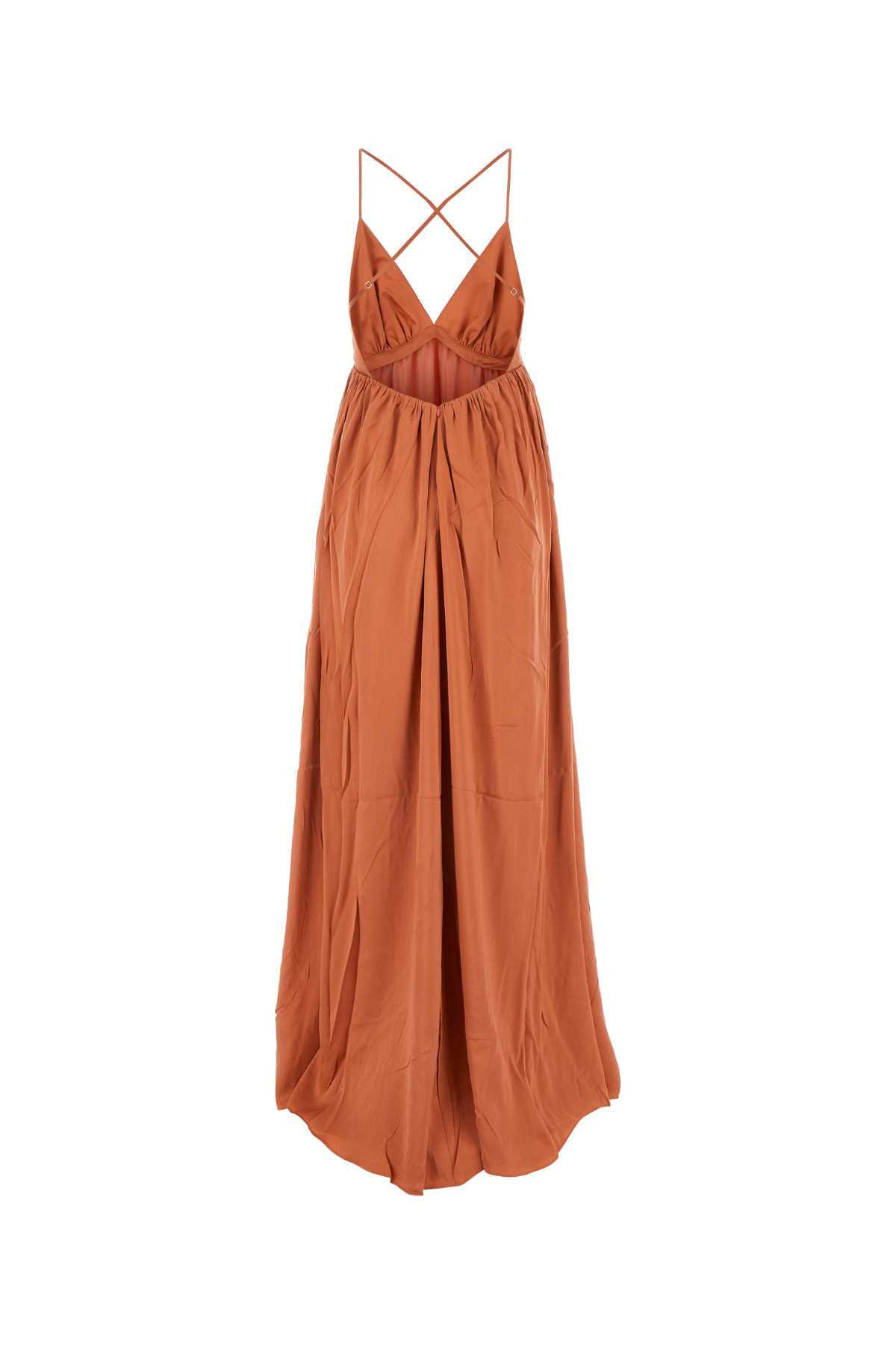Zimmermann Dark Pink Silk Long Dress In Papaya