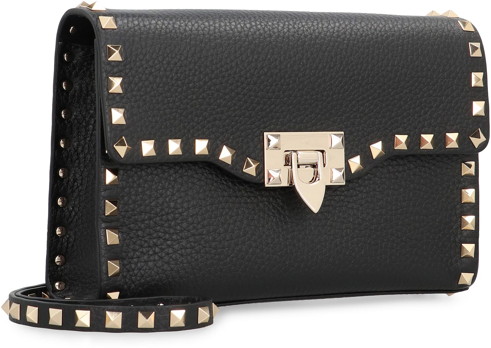 Valentino Rockstud Small Shoulder Bag In Black