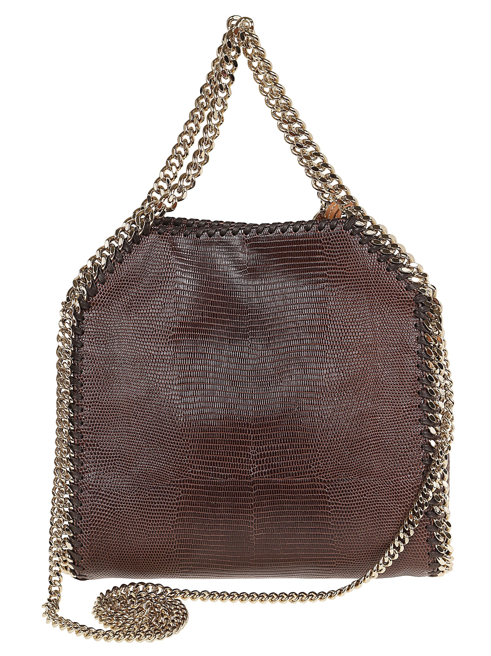 Shop Stella Mccartney Mini Tote Embossed Alter Mat In Chocolate Brown