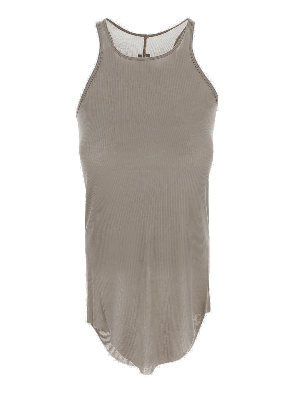 Shop Rick Owens Sleevelss Ribbed Tank Top In Light Grey