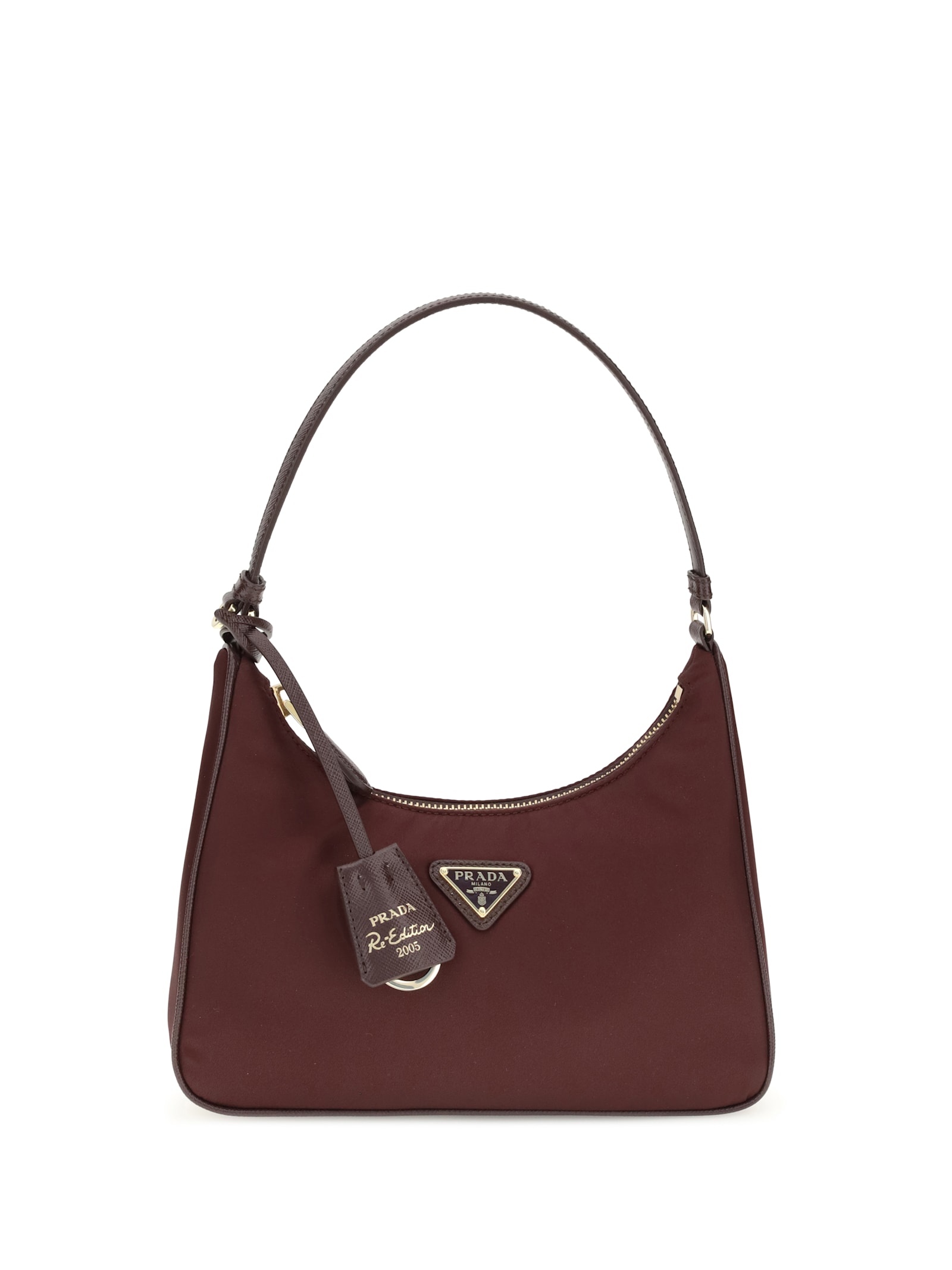 Prada Re-nylon Shoulder Bag In Burgundy