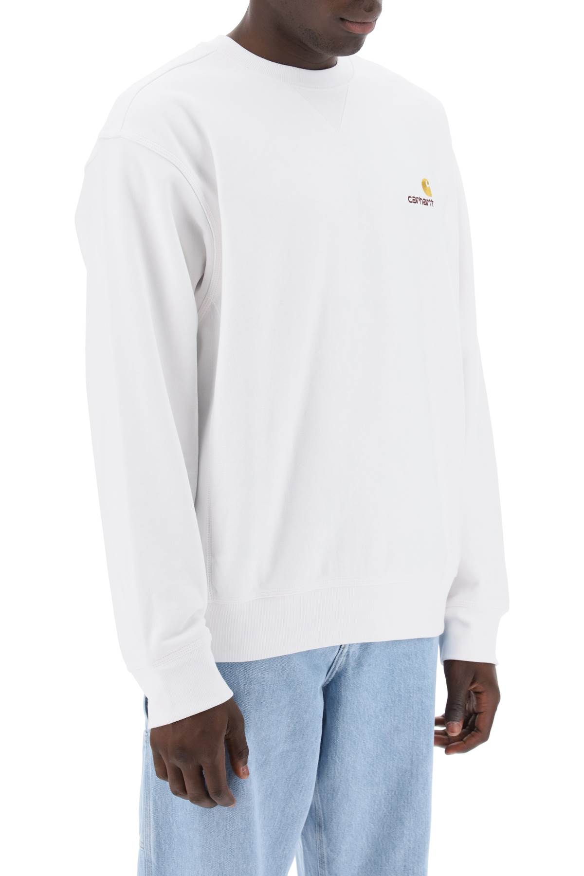Shop Carhartt American Script Crewneck Sweatshirt In White (white)