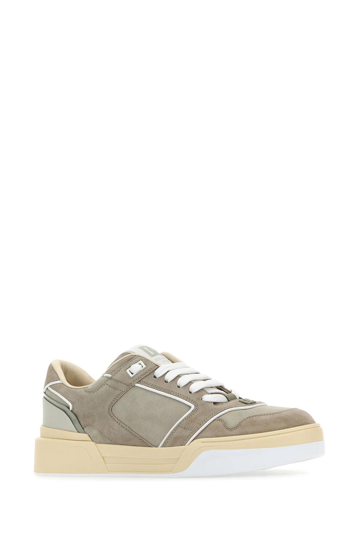 Shop Dolce & Gabbana Grey Suede New Roma Sneakers In Multicolor