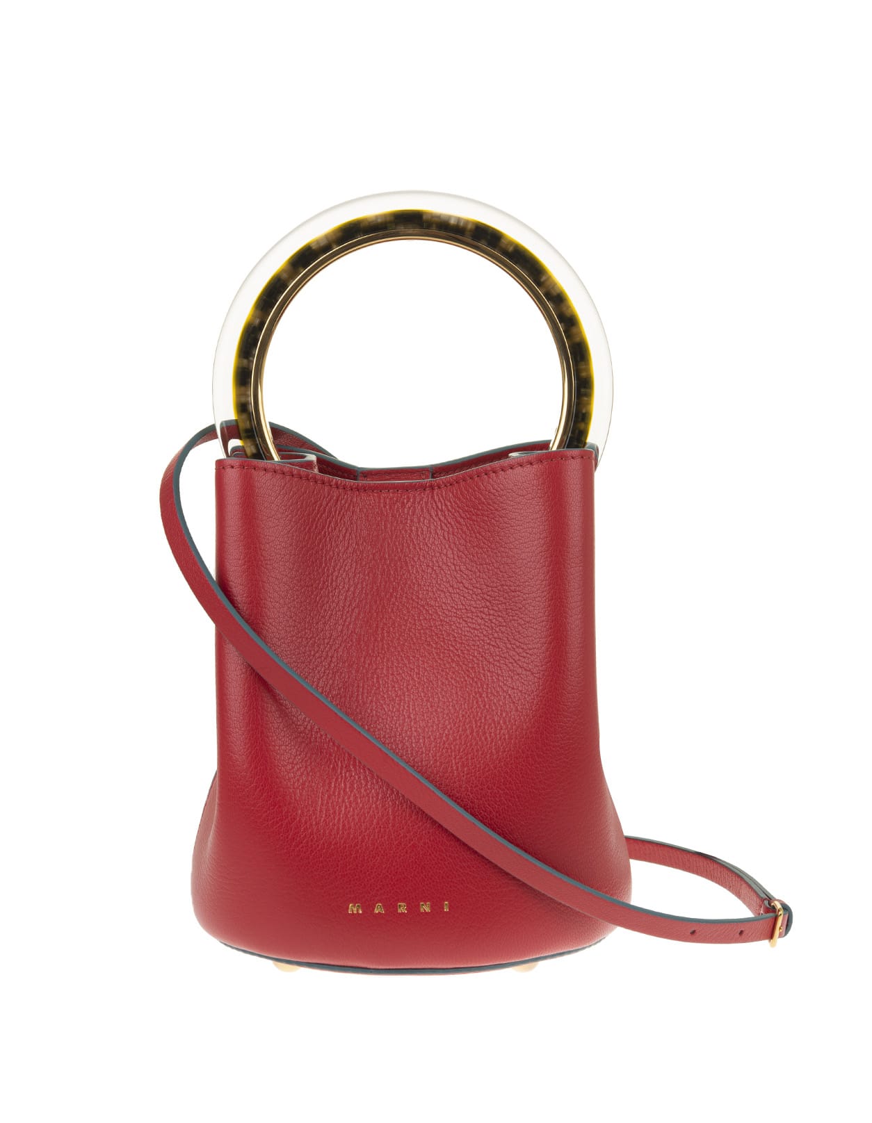 Marni Red Leather Tote Bag