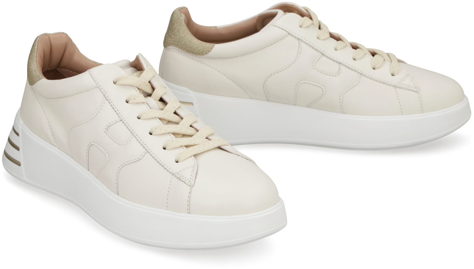 Shop Hogan Rebel Lowtop Sneakers In Ivory