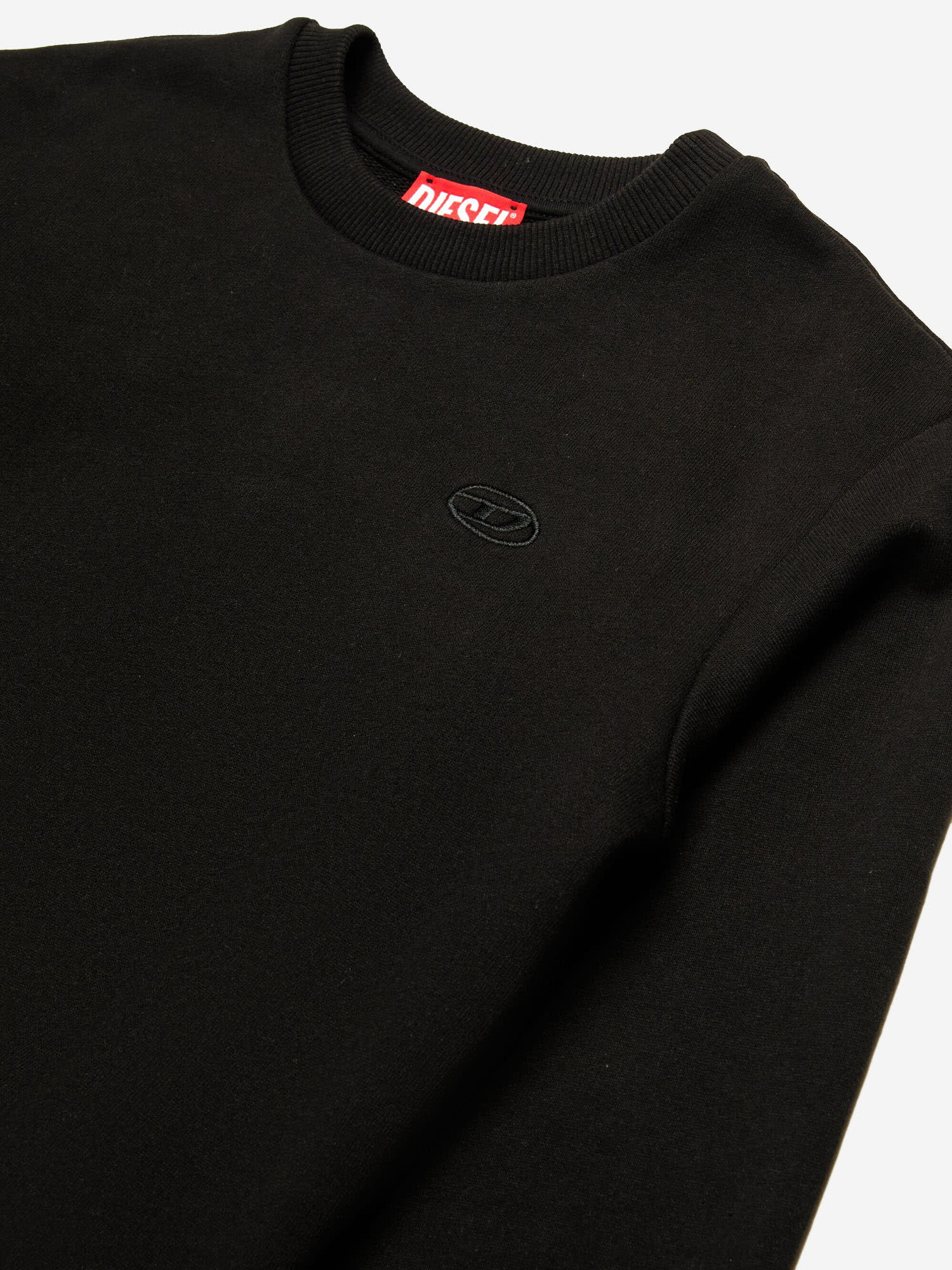 Diesel Pullover In Cotone Con Logo Oval D In Black