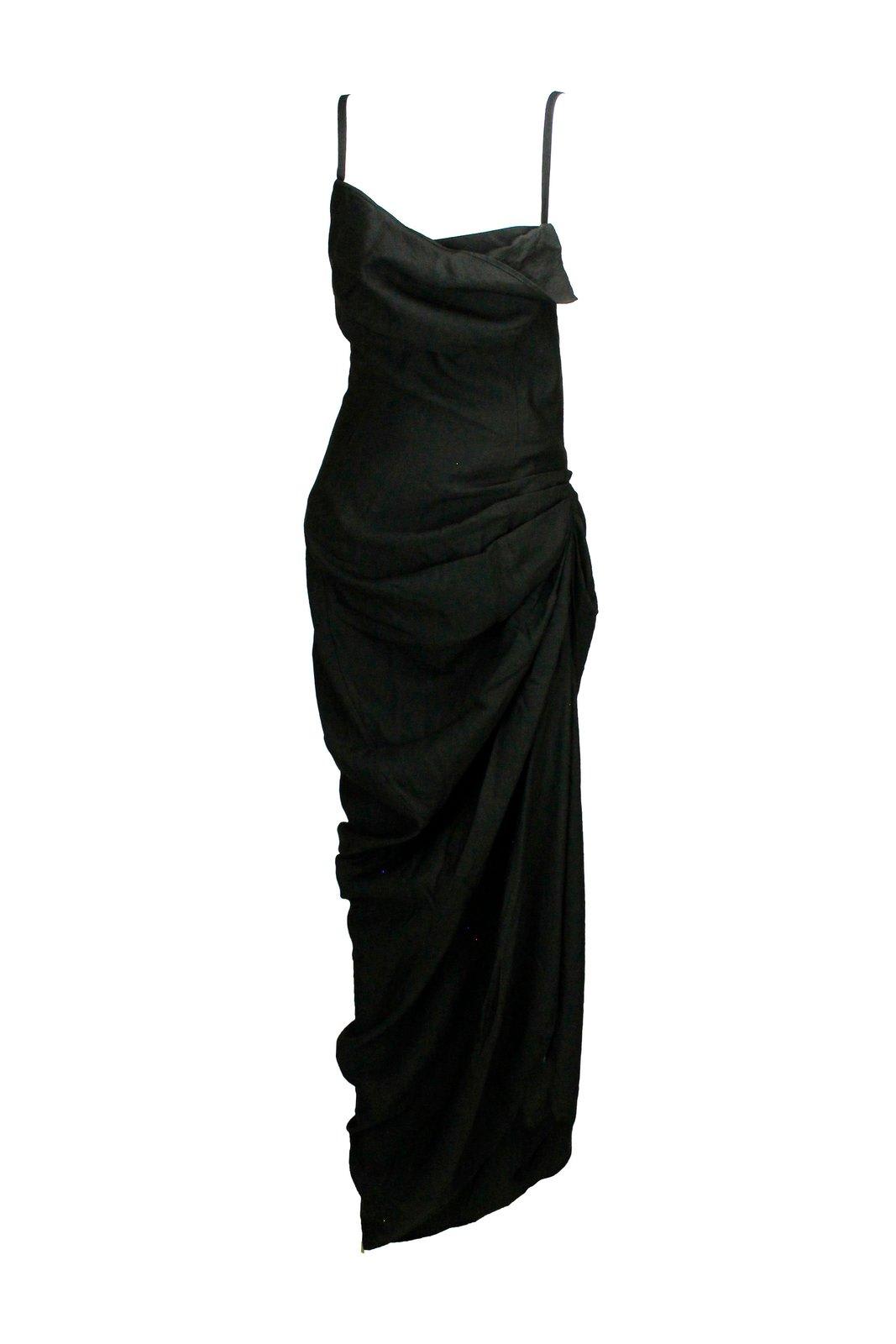 Jacquemus Asymmetric Draped Midi Dress