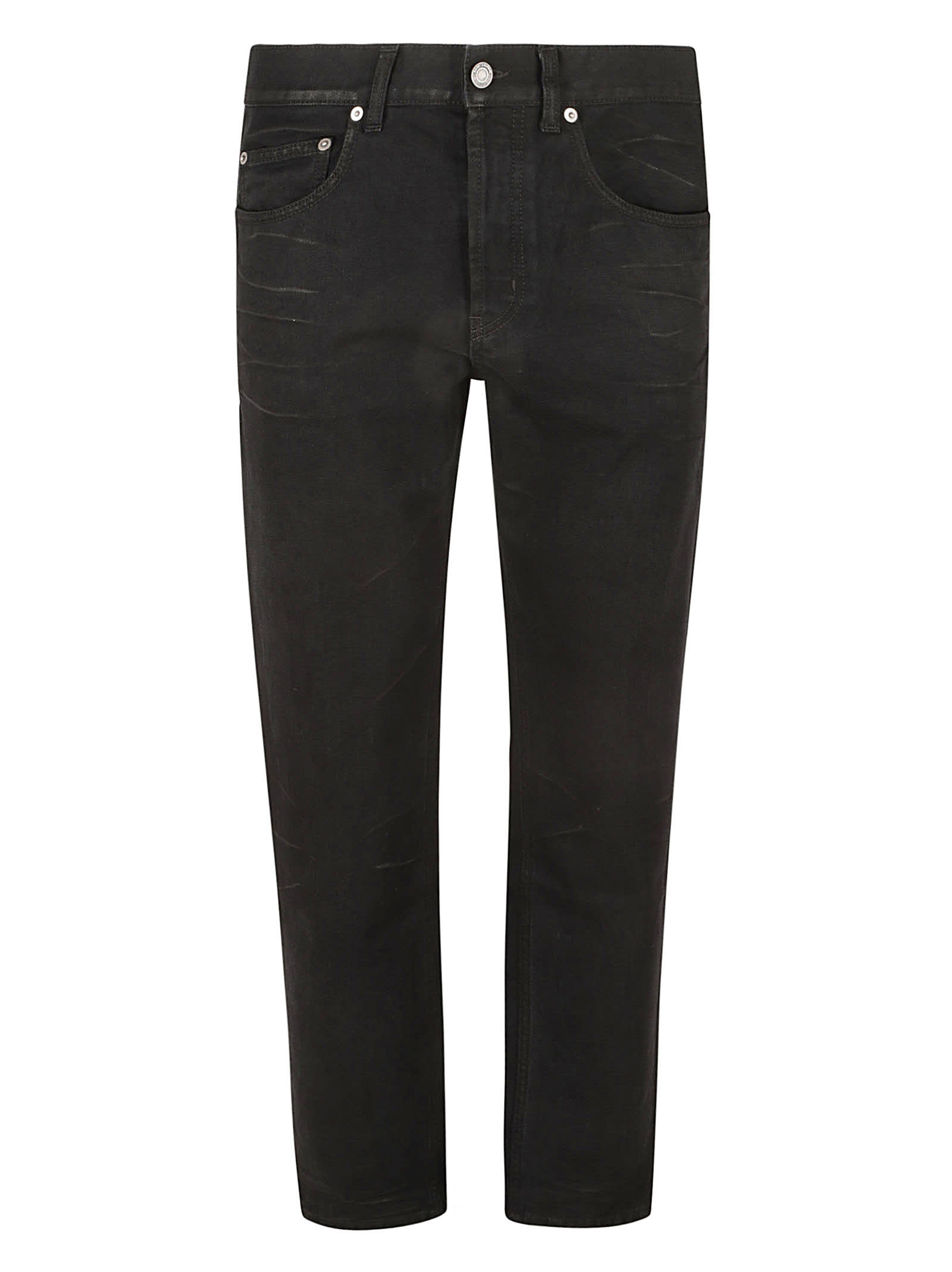 Saint Laurent Straight Baggy Jeans In Billy Black