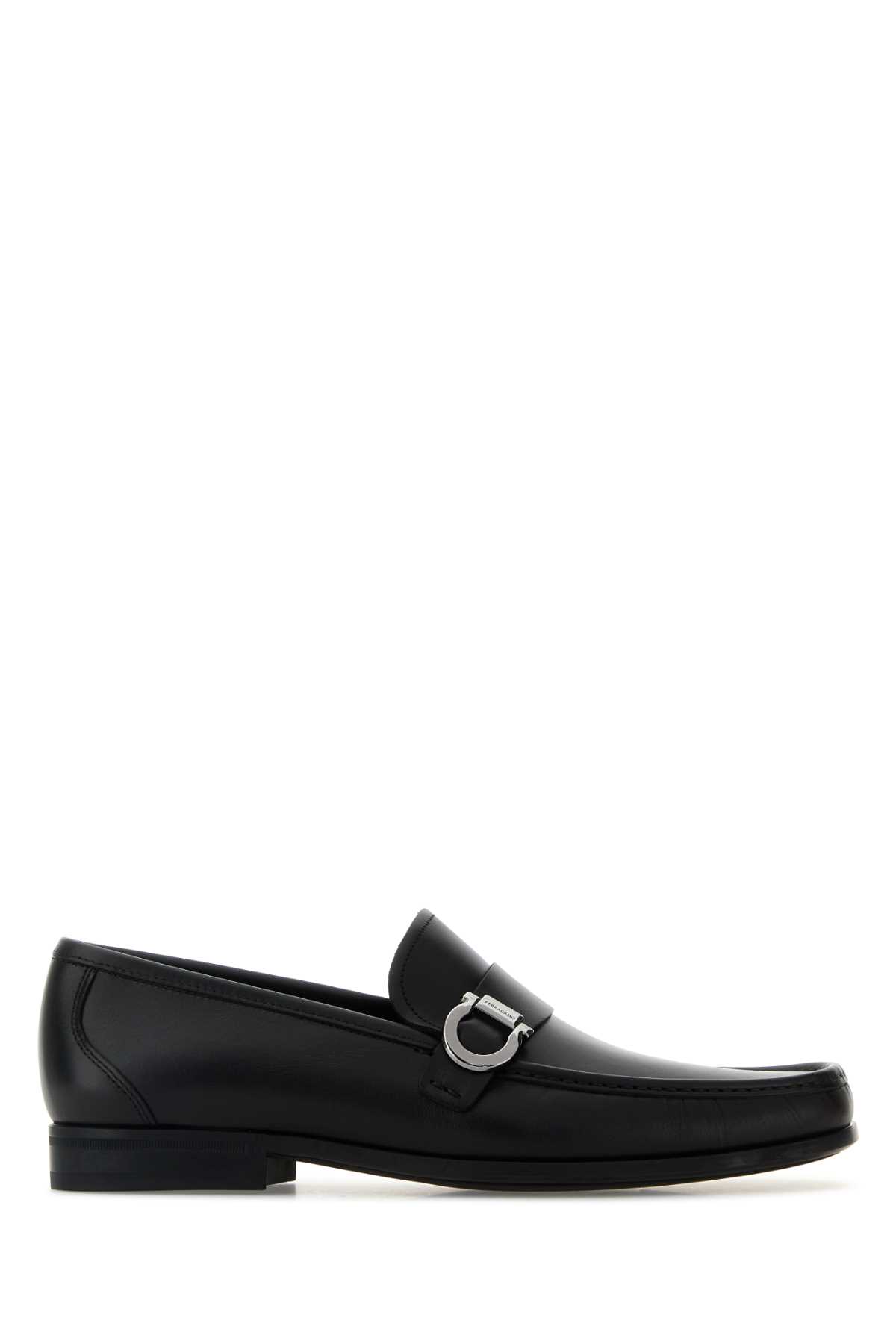 Ferragamo Mocassini Caspian In Pelle Nera Uomo In Black