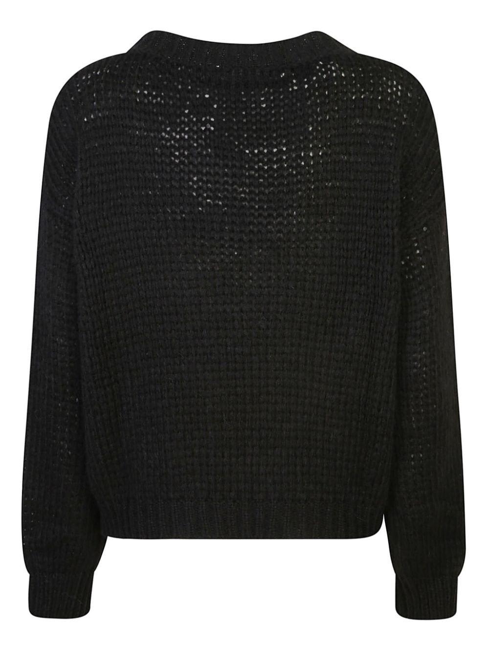 Shop Roberto Collina V-neck Knit Sweater In Black