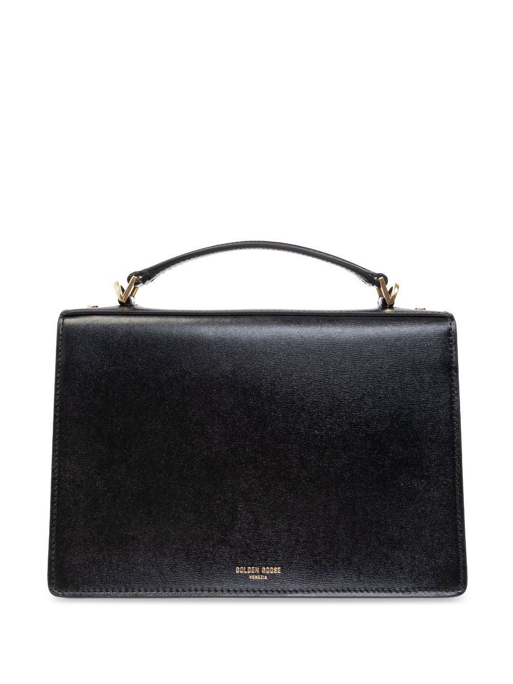 Golden Goose Venezia Bag Palmellato Leather Body Gold Metal Details Bags In Black