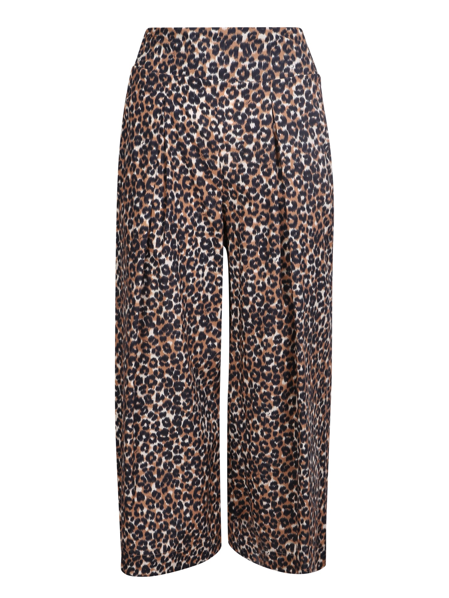 Pinko Leopard Print Cropped Trousers