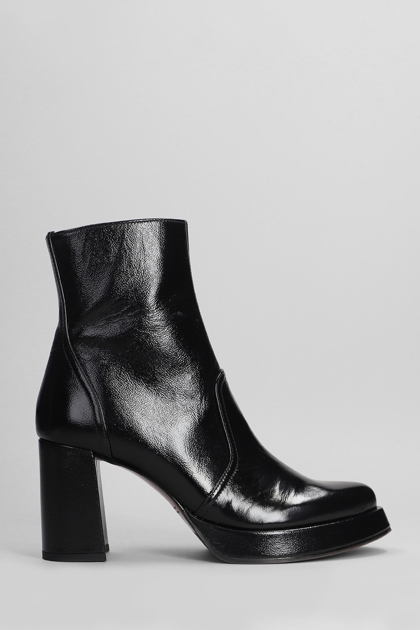 Chie Mihara Fentu 45 High Heels Ankle Boots In Black Leather