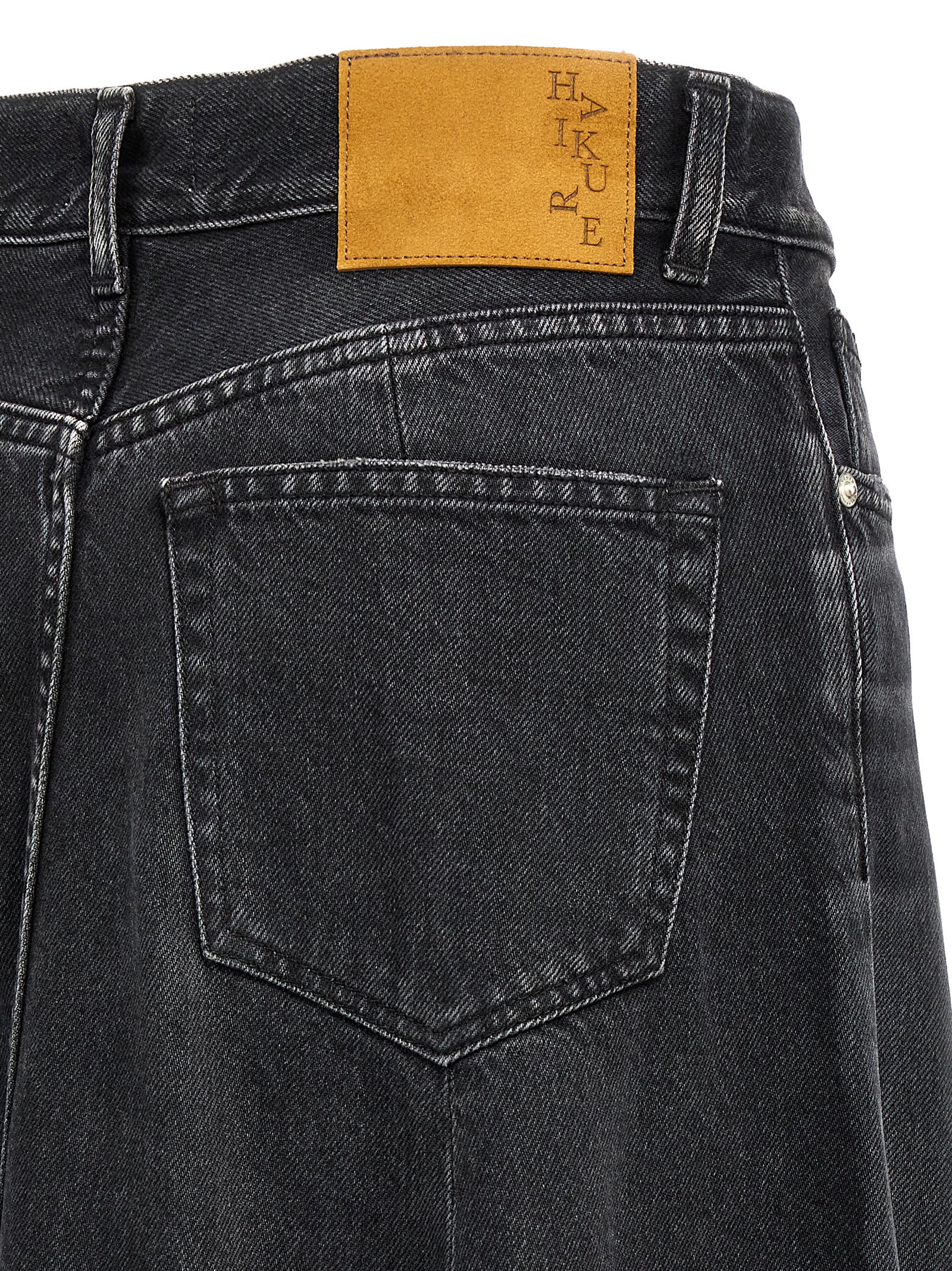 Haikure Black Denim Serenity Long Skirt In Black