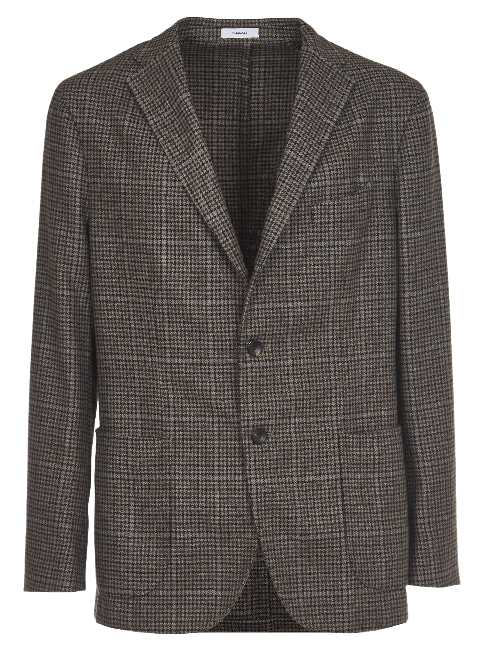 Boglioli Brown Checkered Wool Jacket