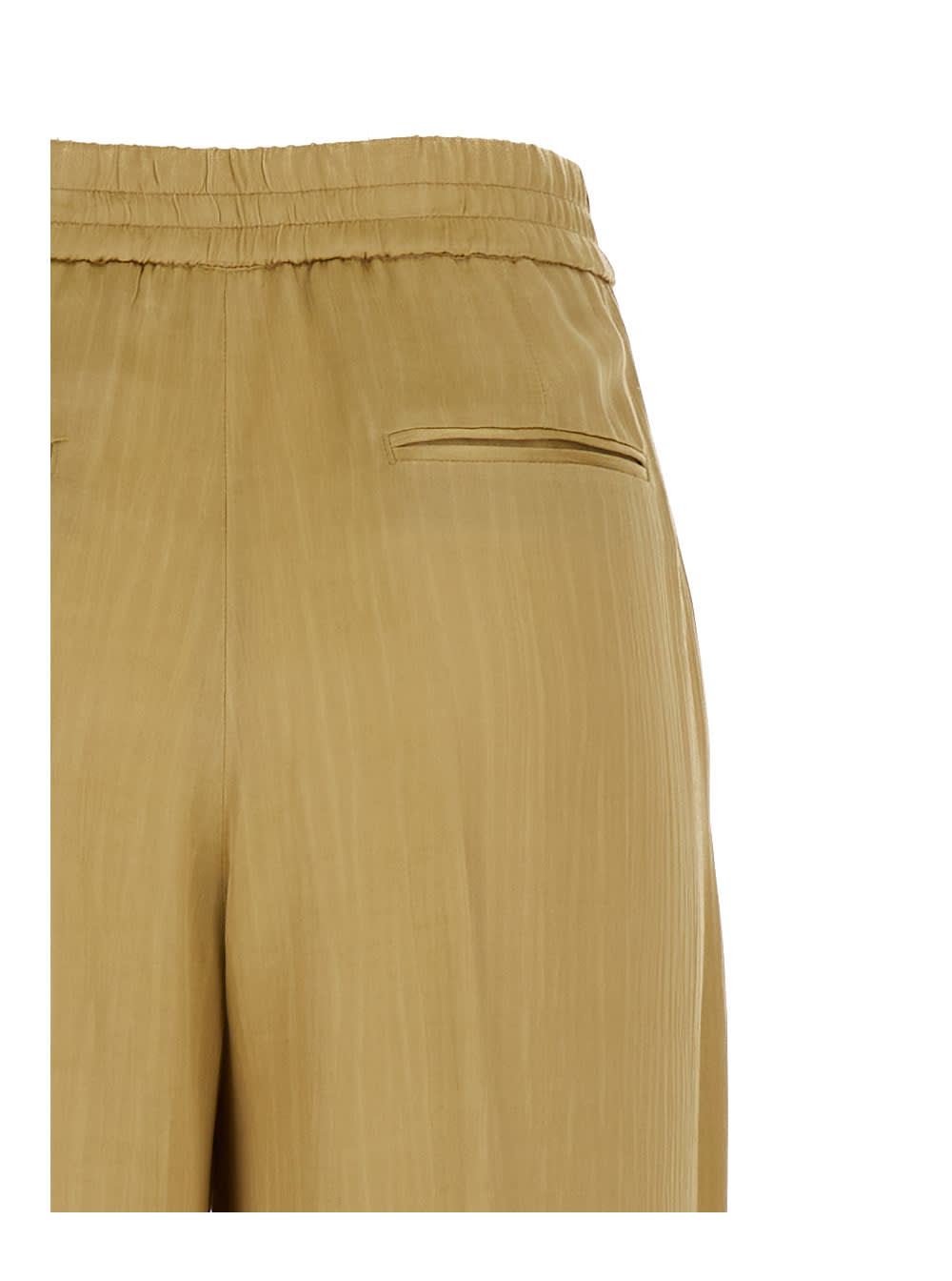 Shop Pt01 Lorenza Half Elasticatd Belt Pants In Beige