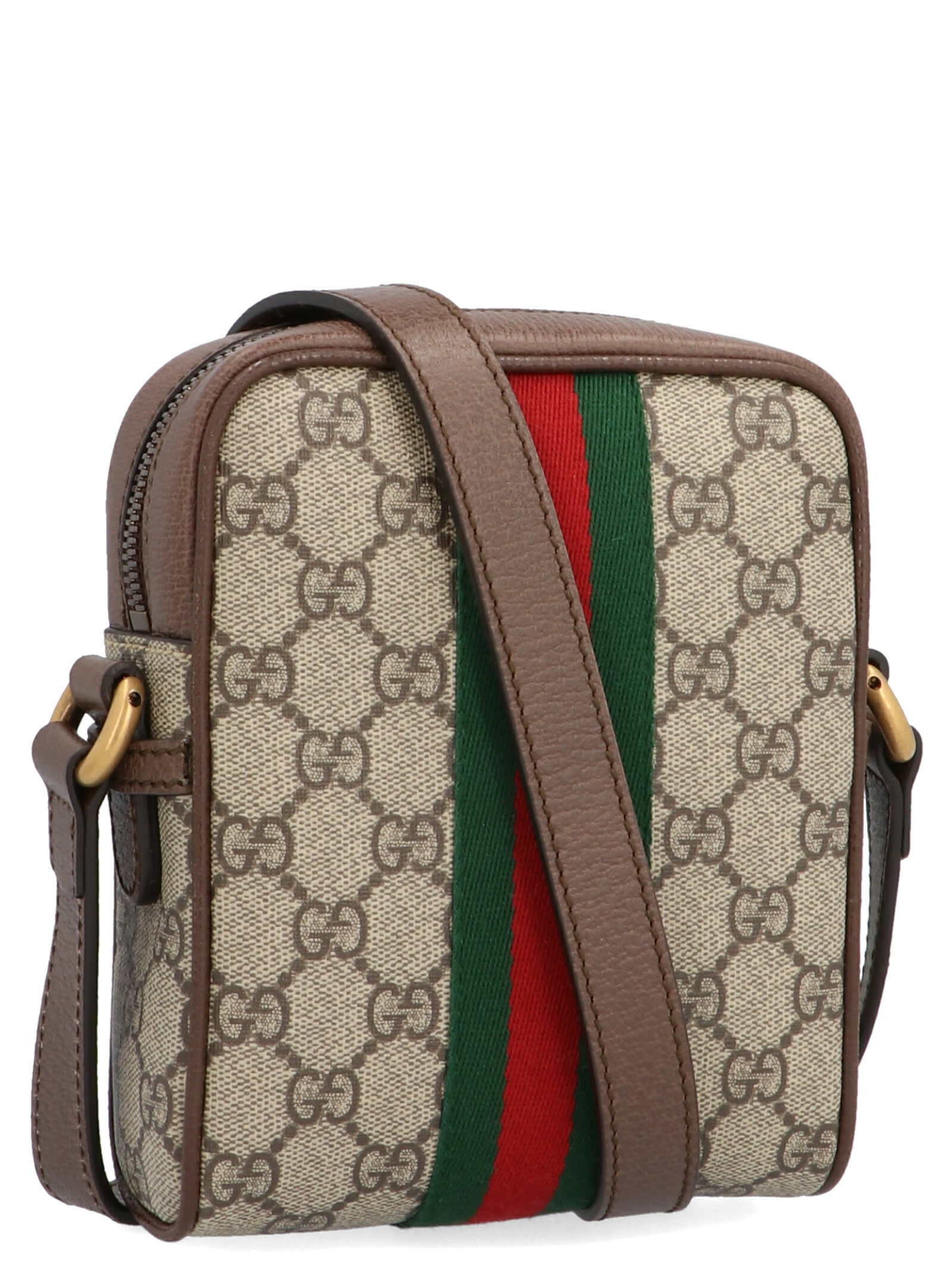 Shop Gucci Ophidia Crossbody Bag In Acero