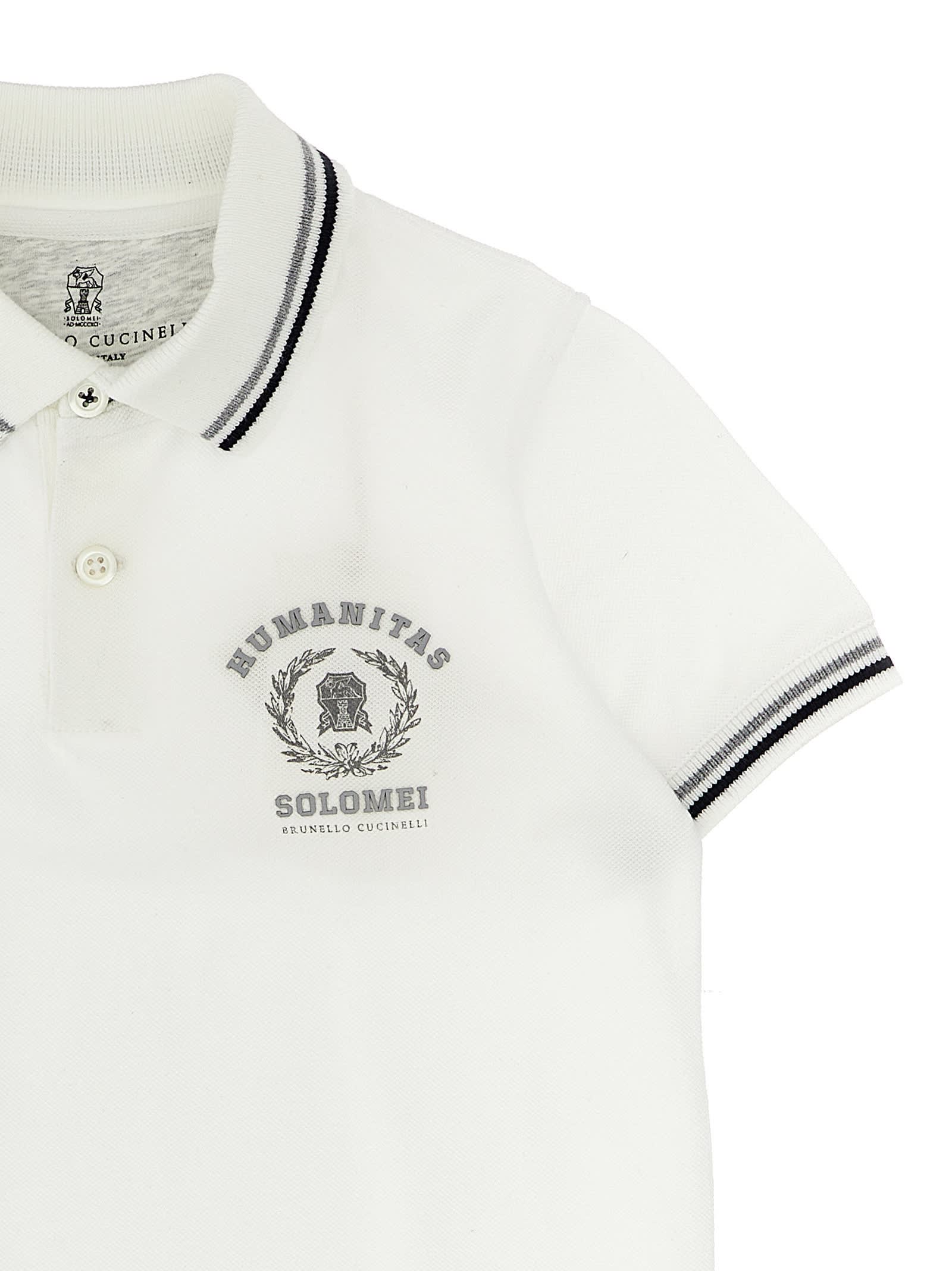 Brunello Cucinelli Logo-Print Polo Shirt