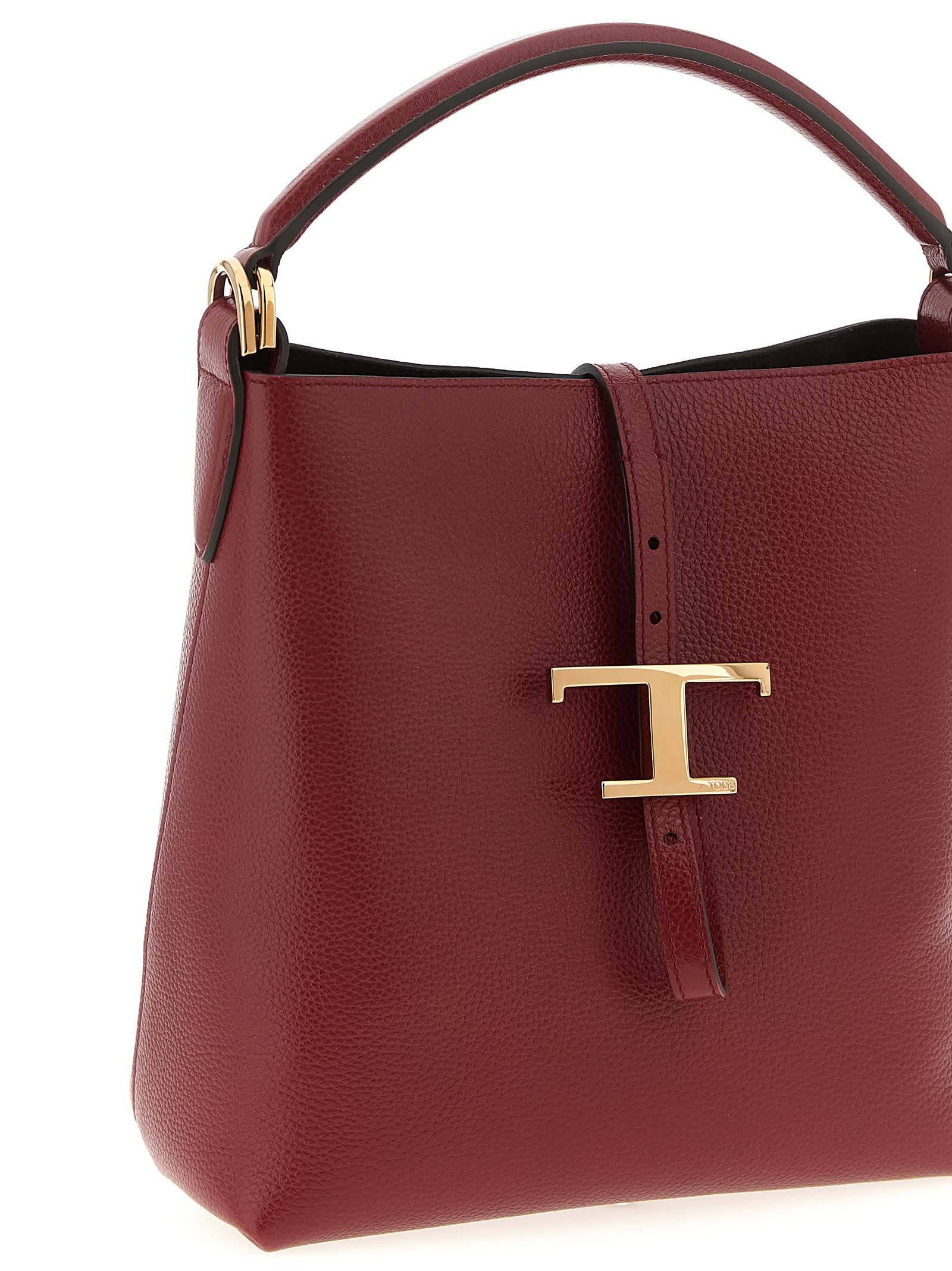 Tod's T Timeless Mini Bucket Bag In Red