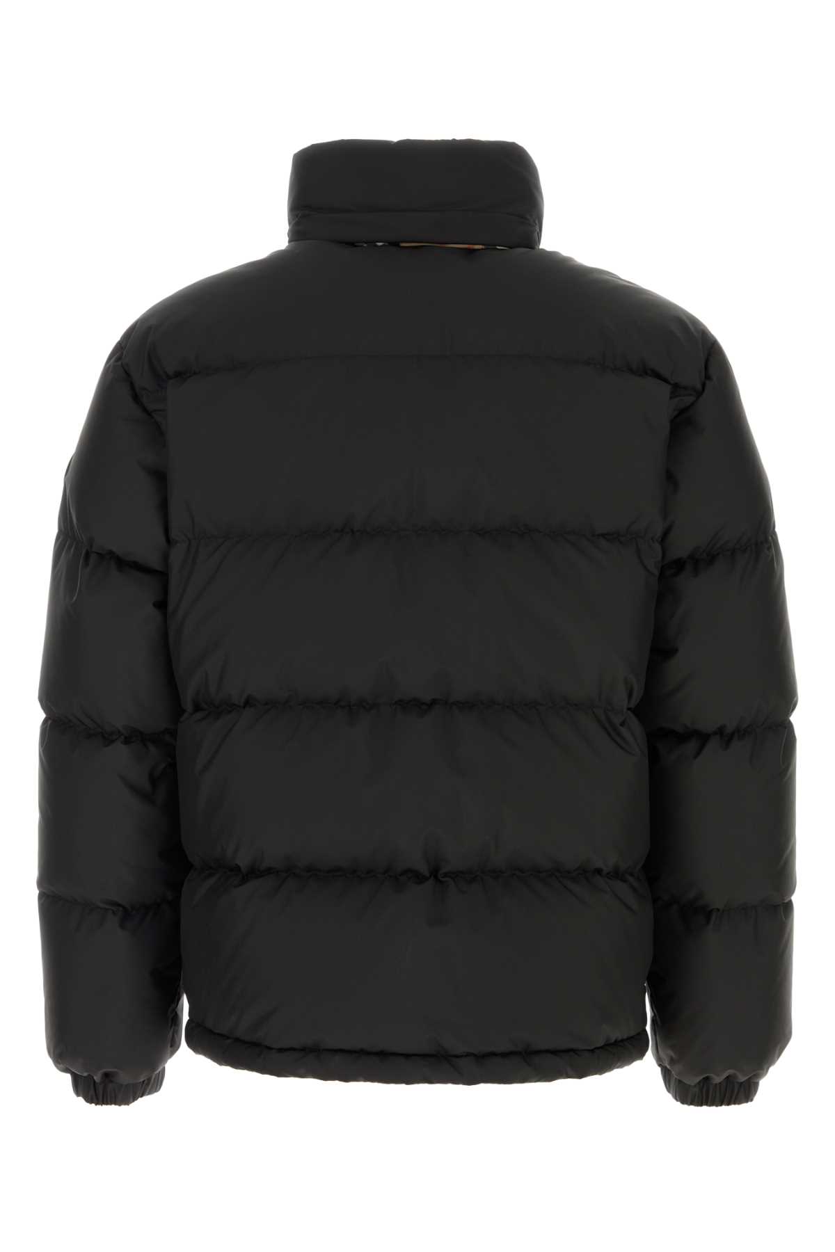 Burberry Men Snowdown Down Jacket With Checked Profile In Black