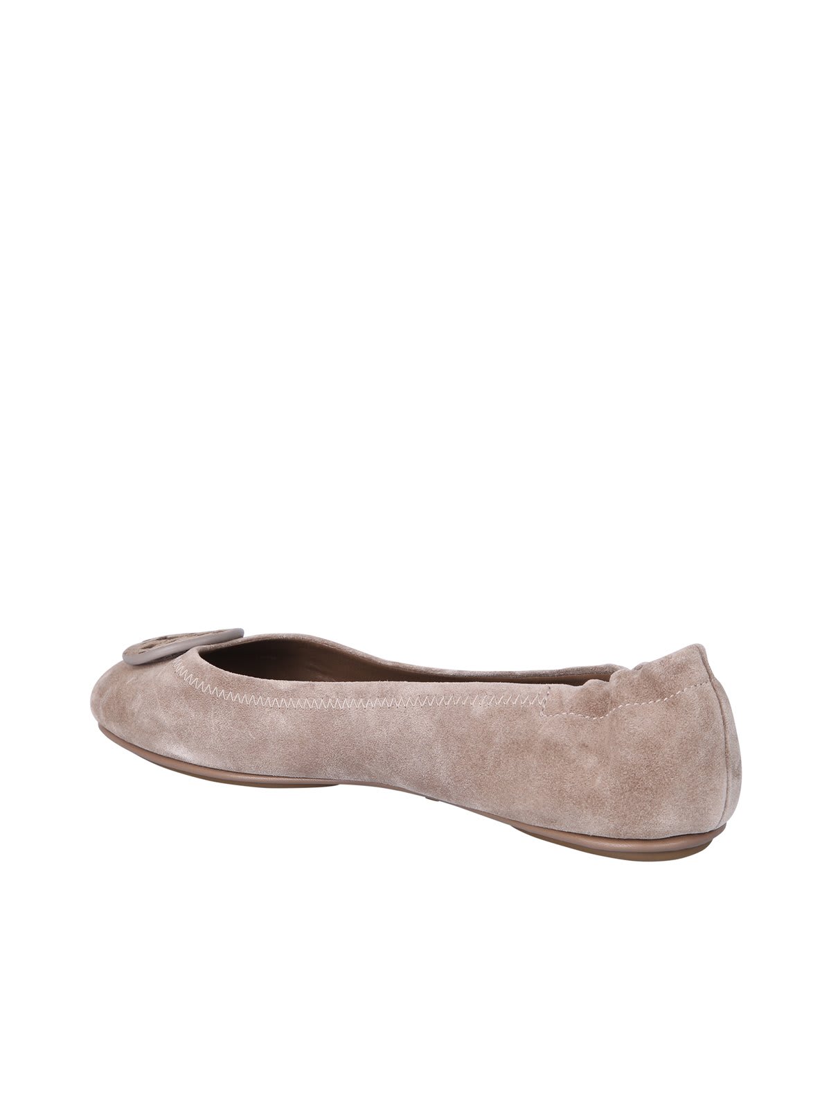 Shop Tory Burch Minnie Travel Ballet Flats In Beige