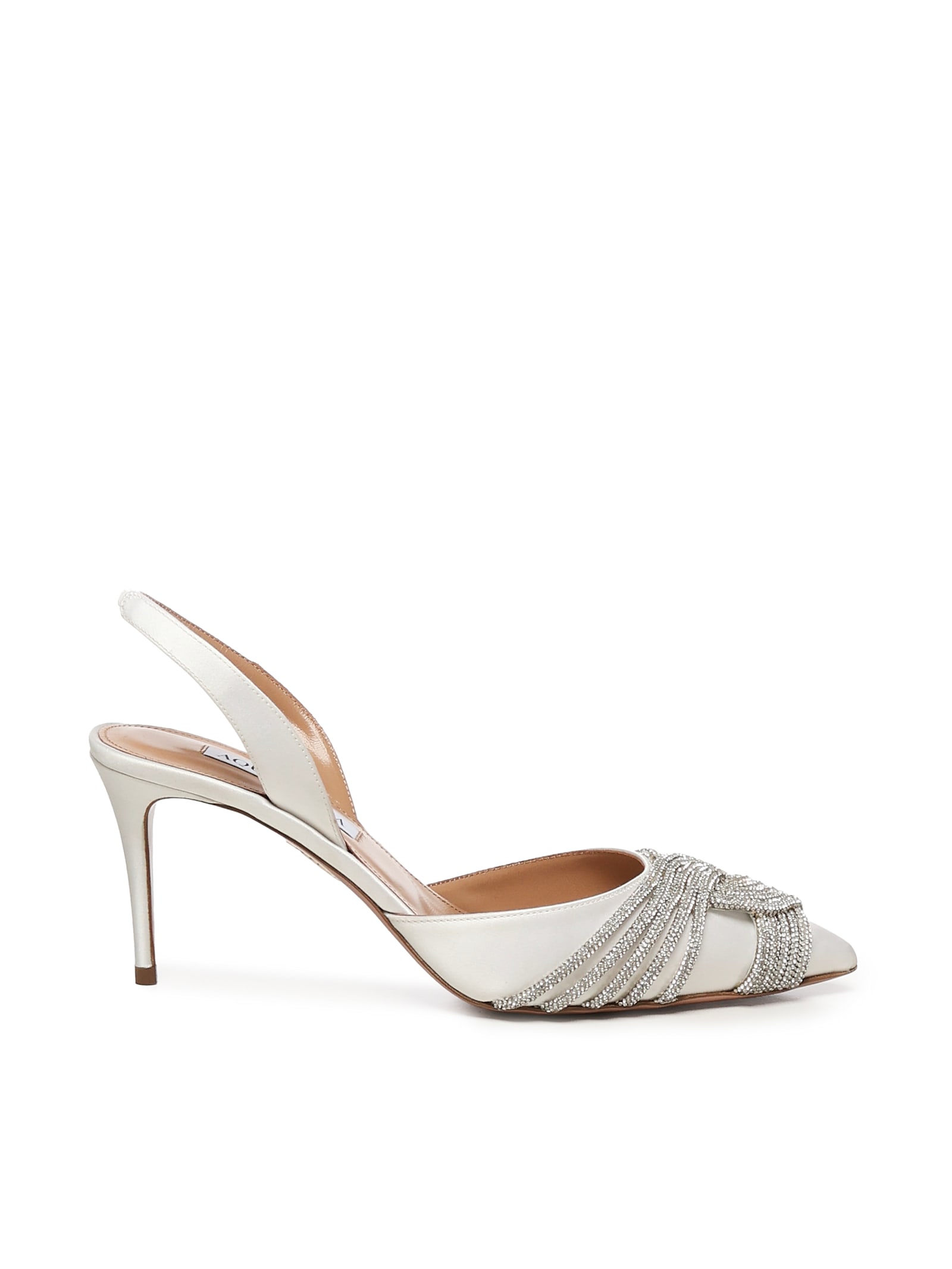 Gatsby Satin Pumps With Crystals