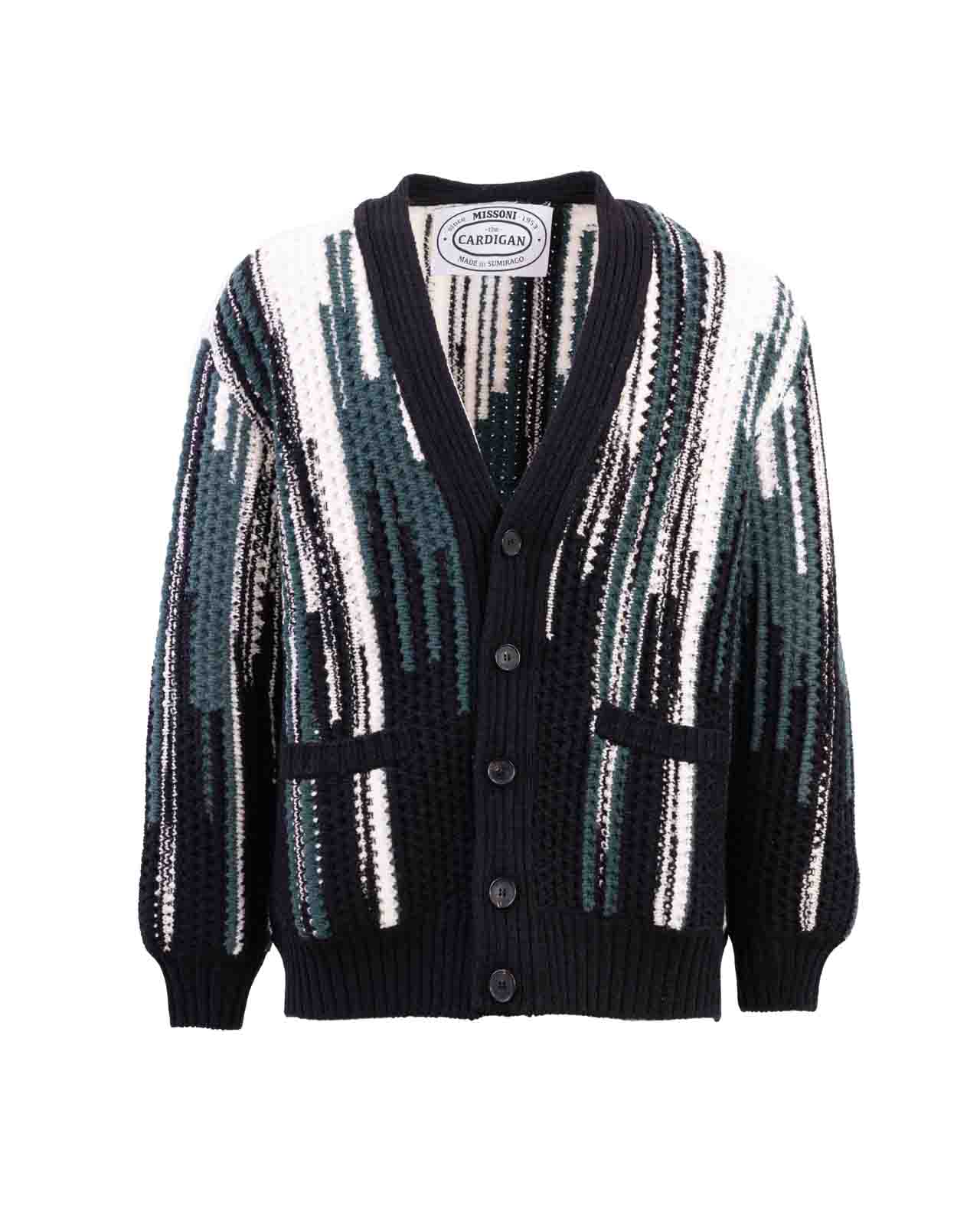 Missoni Graphic-print Buttoned Cardigan In Black
