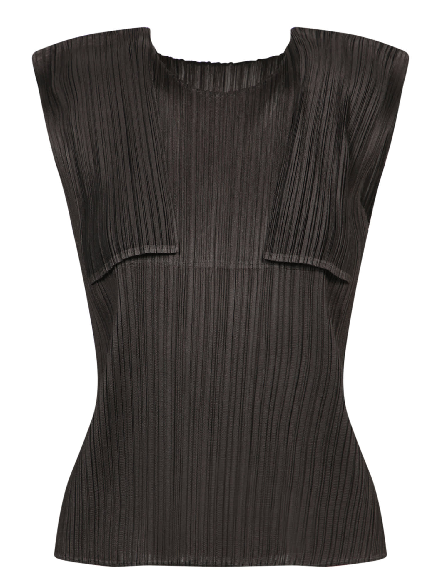 Pleats Charcoal Black Top