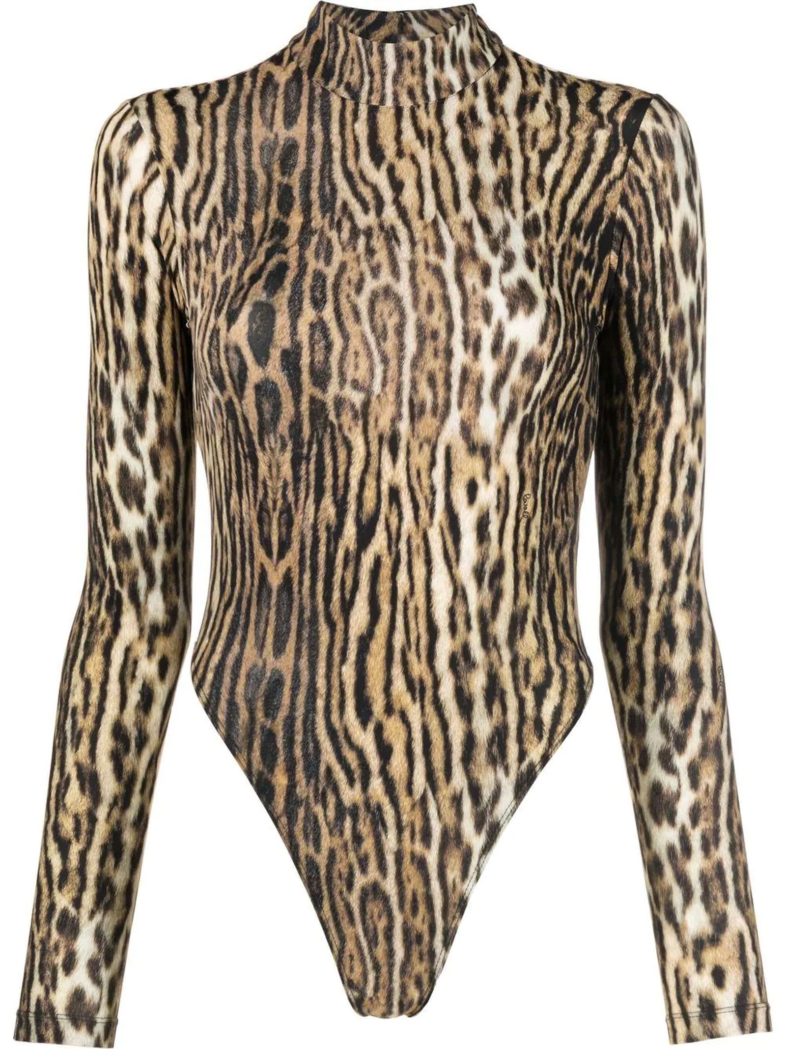 Roberto Cavalli Leopard-print Jersey Bodysuit