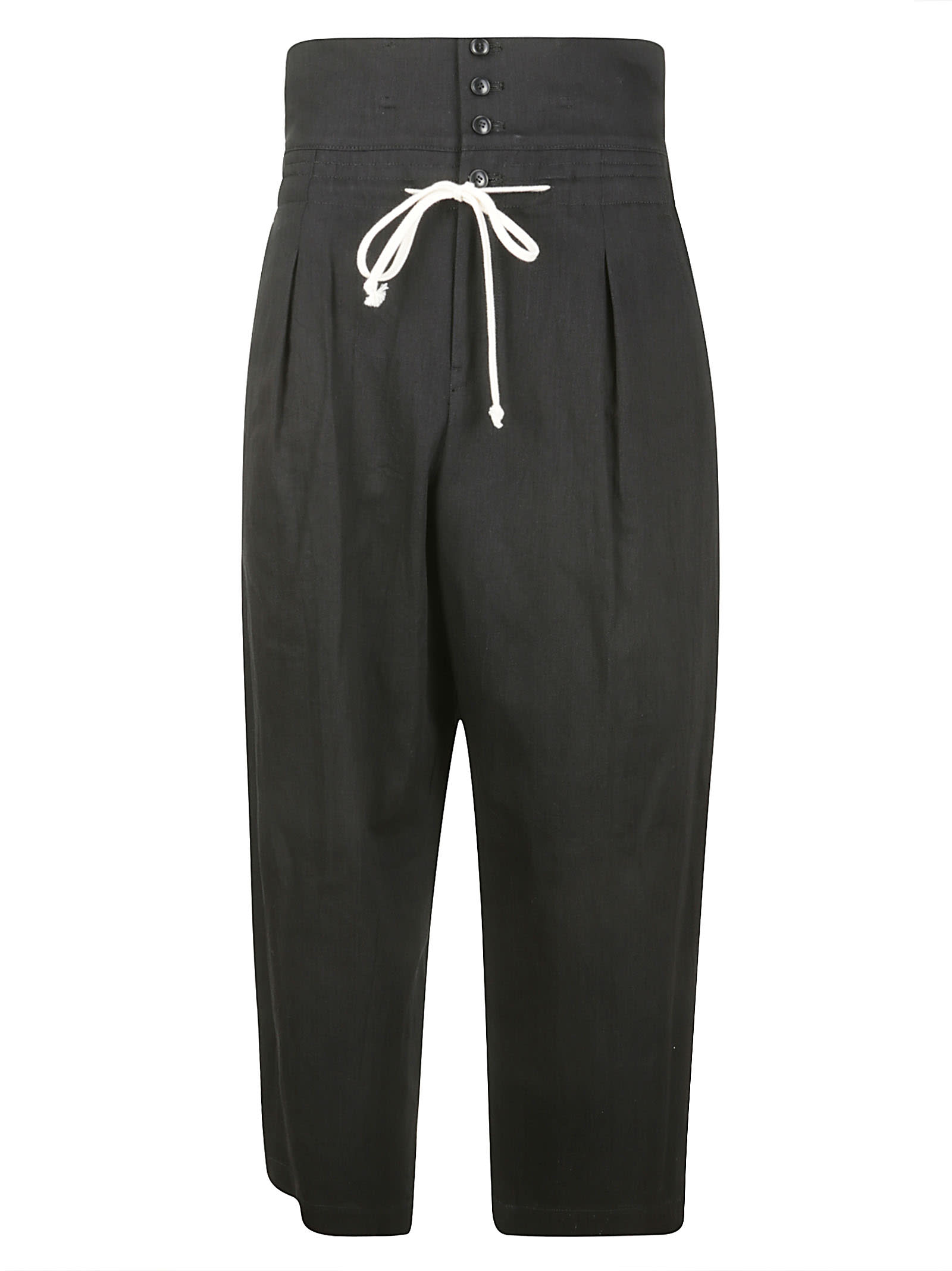 Shop Yohji Yamamoto R-high Waist Pants In Black
