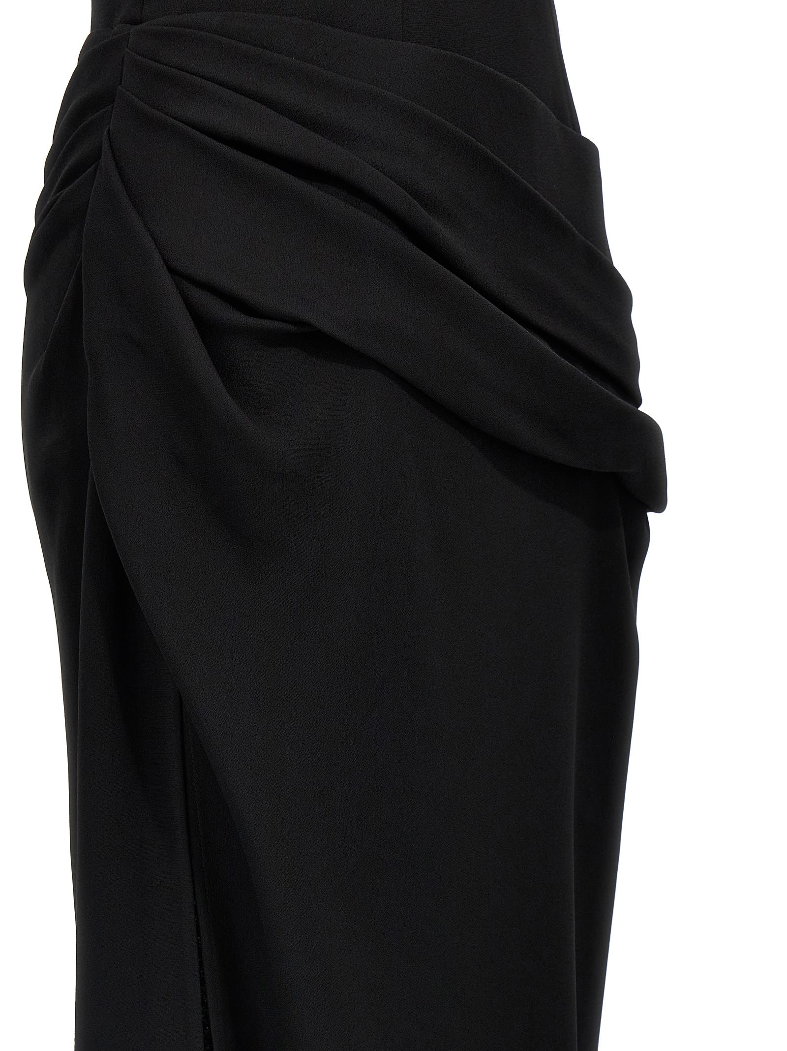 Shop Givenchy Draped Dress In Black