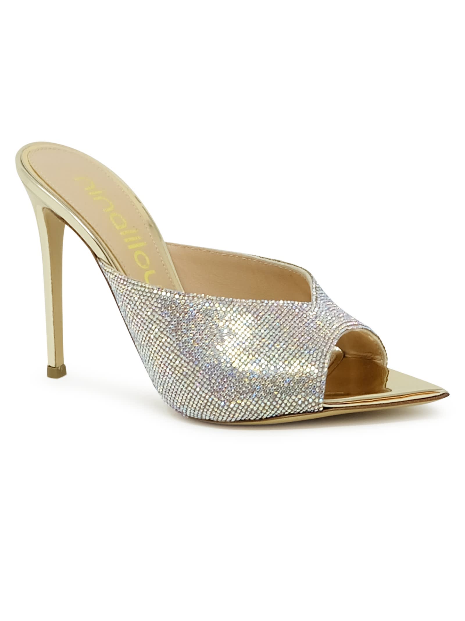 Shop Ninalilou Leather Sandal In Gold