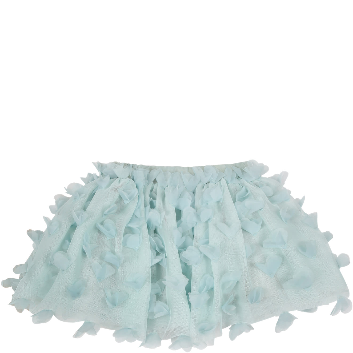 Shop Simonetta Green Skirt For Baby Girl With Tulle Applications