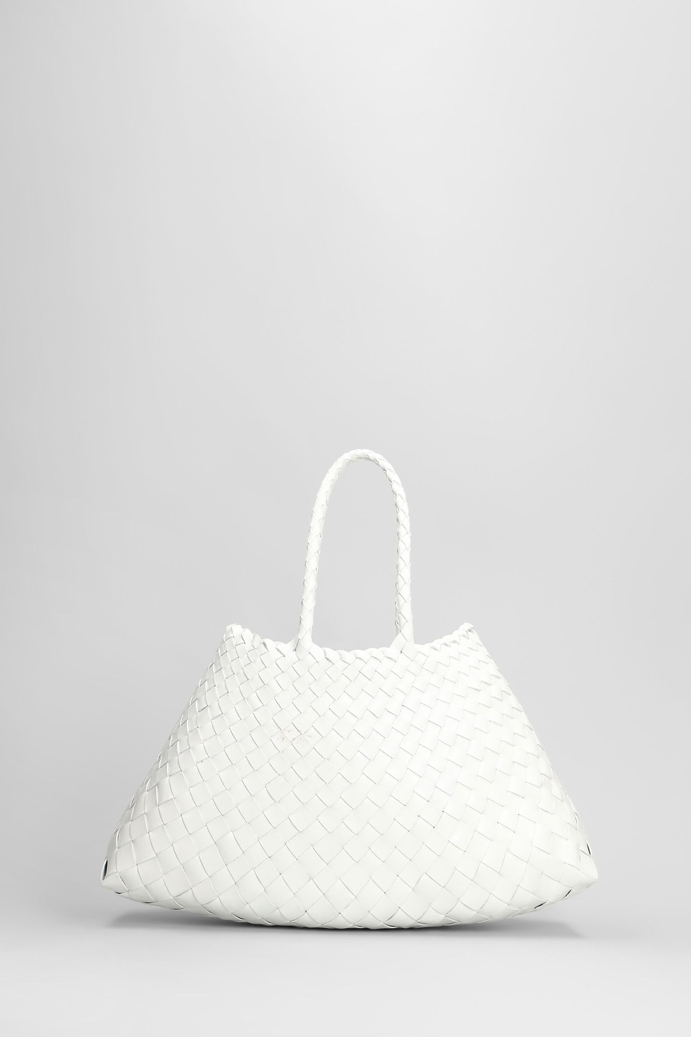 Santa Croce Small Tote In White Leather