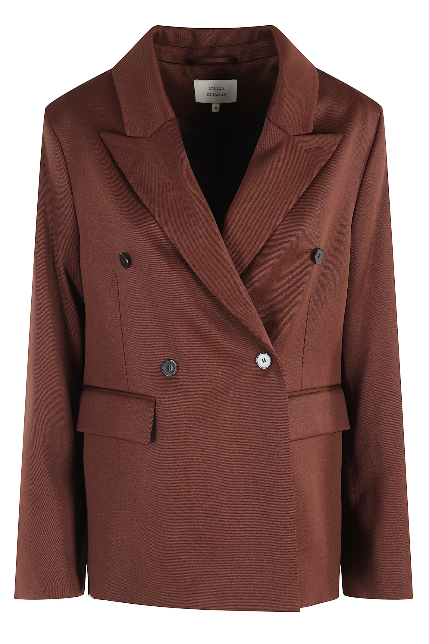 Loulou Studio Horn Double Breasted Jacket In Brown