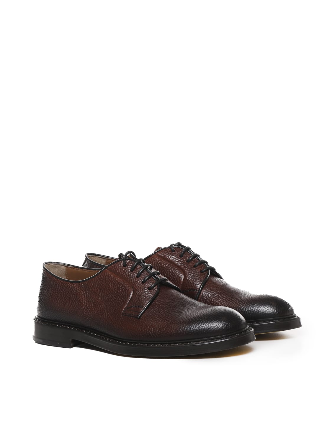 Shop Doucal's Derby Shoes In Calfskin In Brown