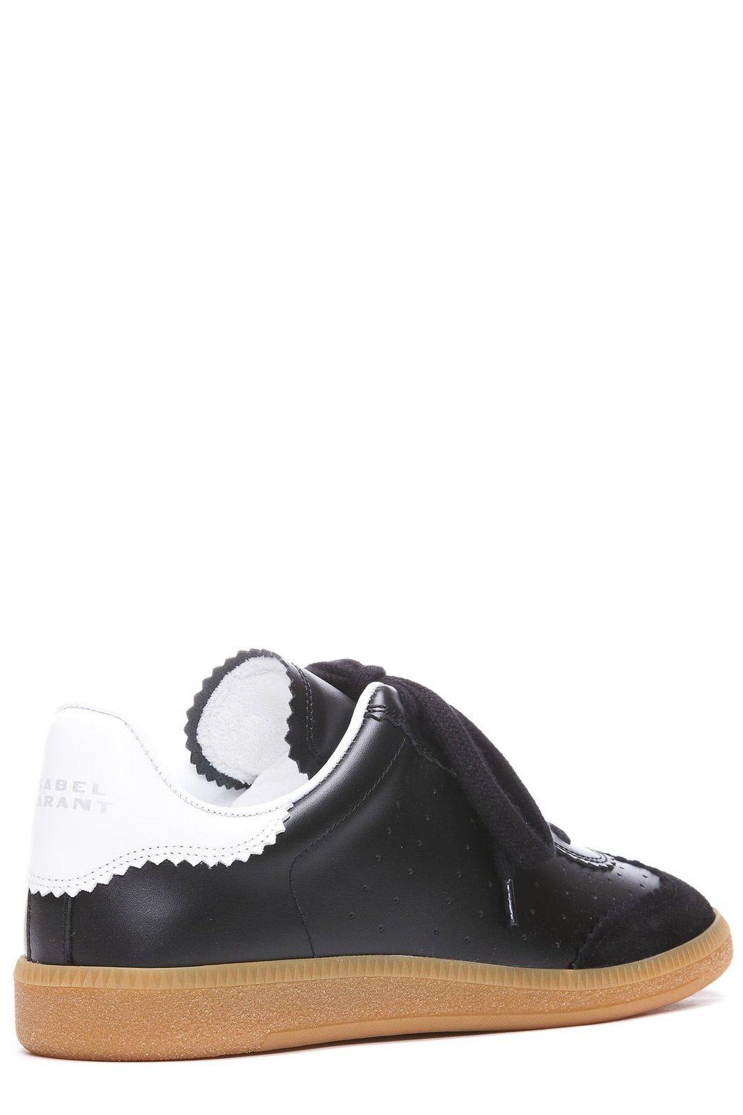 Isabel Marant Round Toe Lace-up Sneakers In Black
