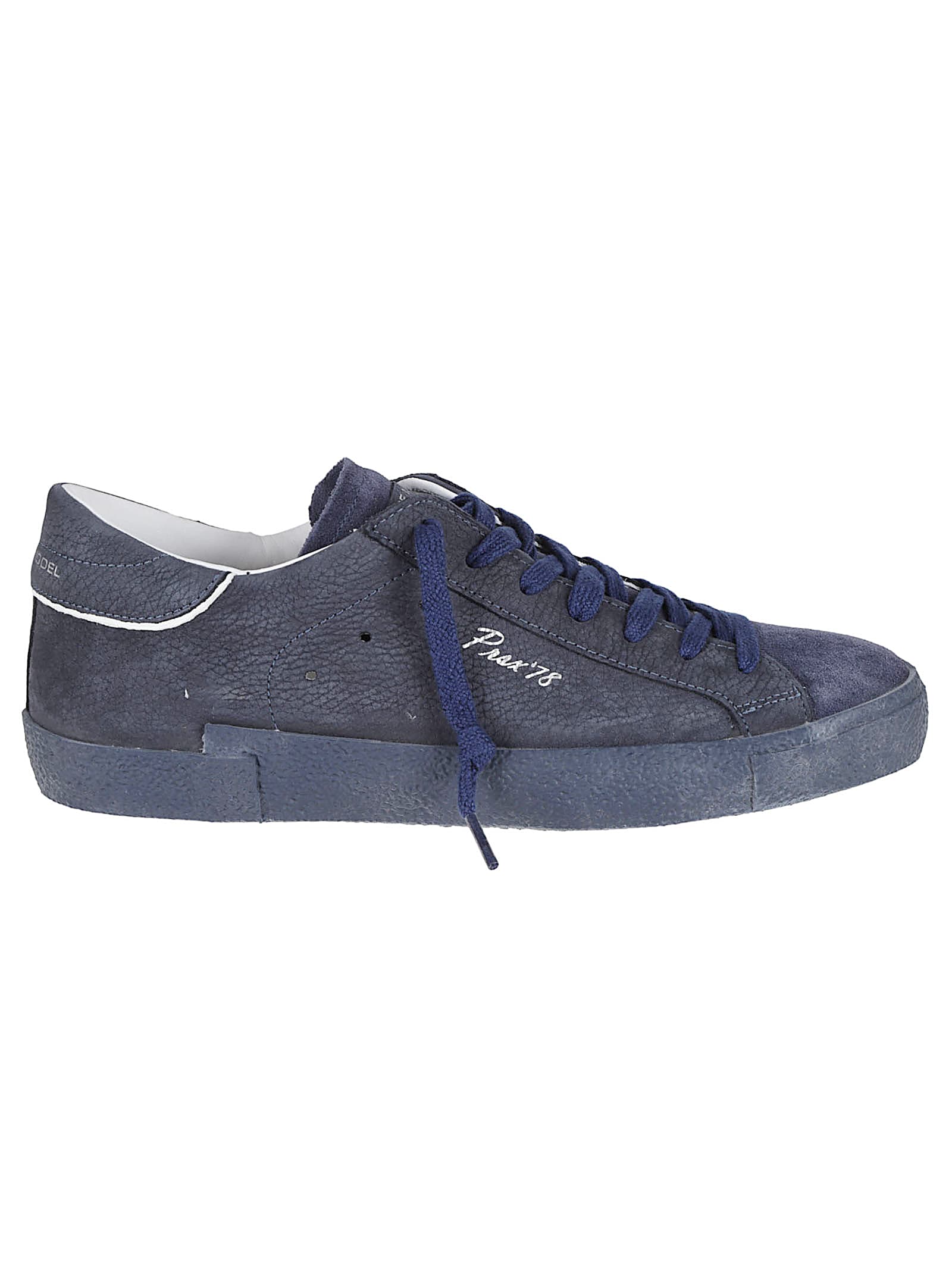 Philippe Model Low Top Sneakers Featuring Contrast Stitching In Blue