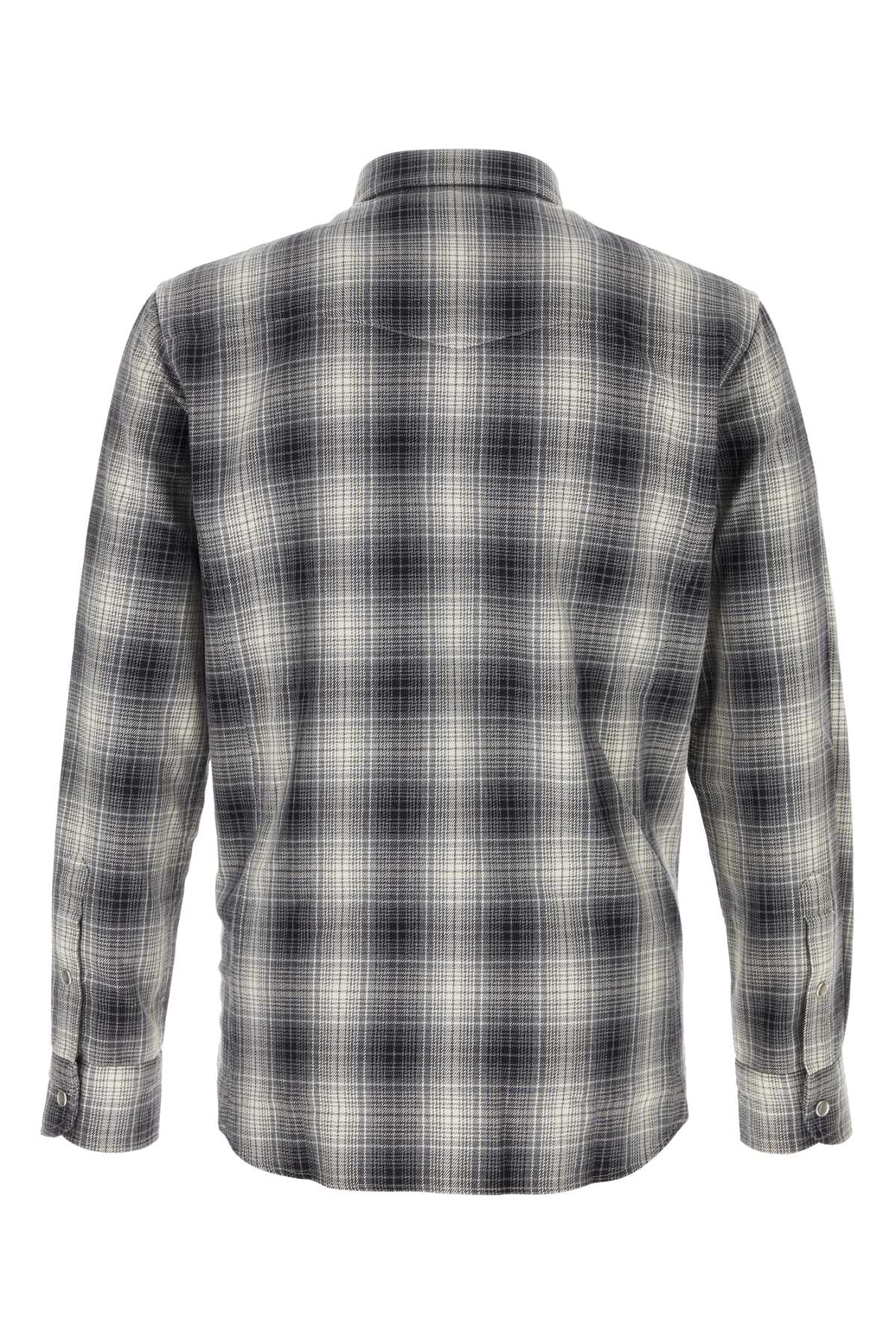 Shop Tom Ford Printed Cotton Shirt In Grey