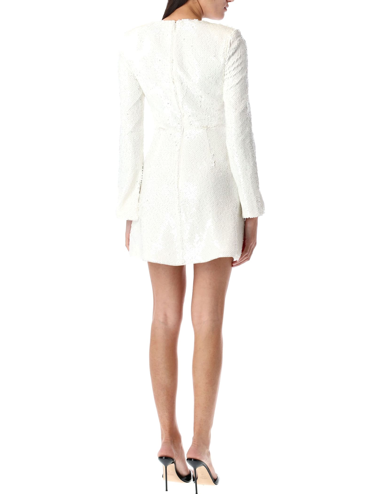 Shop Self-portrait Sequin Mini Dress In White