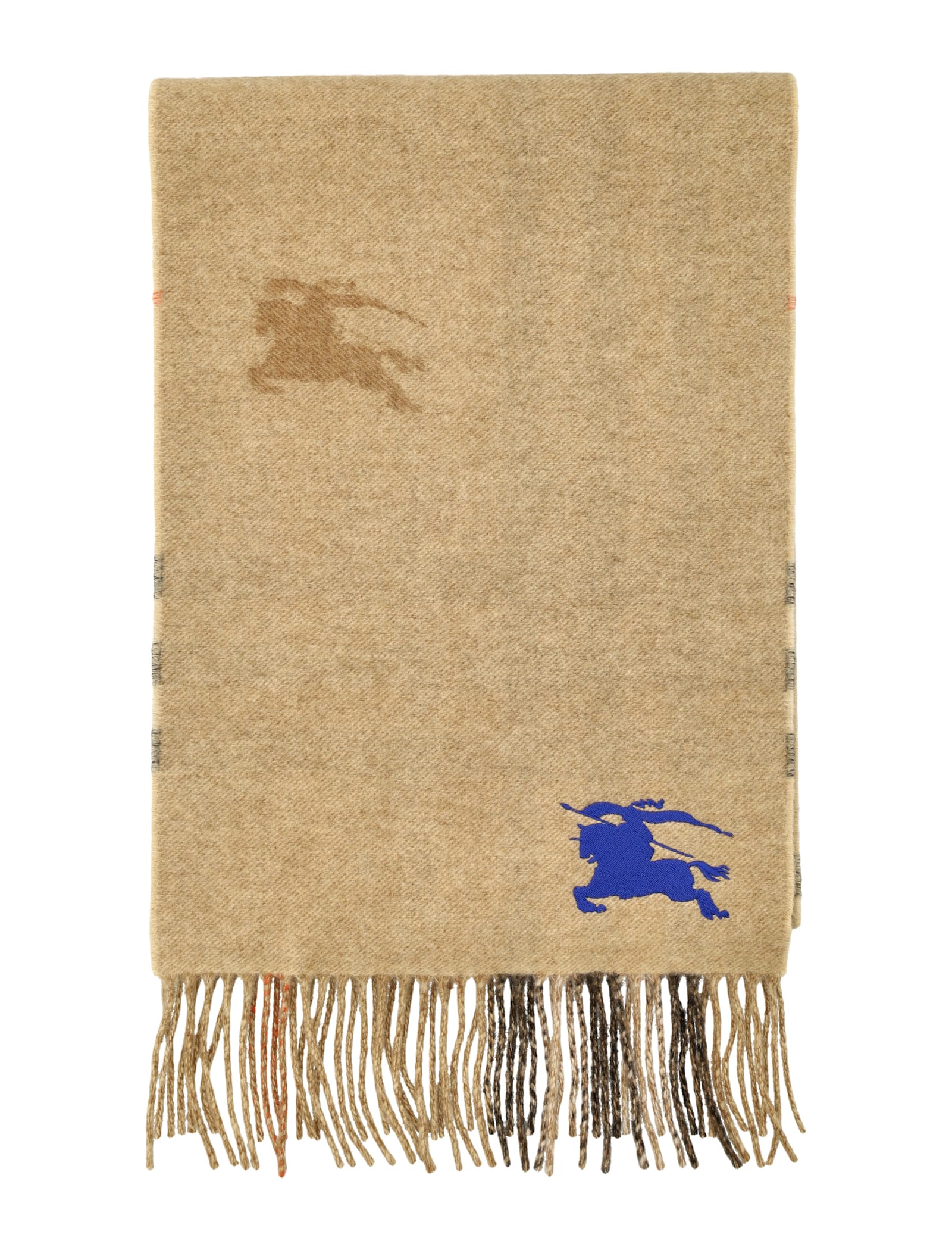 Shop Burberry Reversible Check Cashmere Scarf In Sand