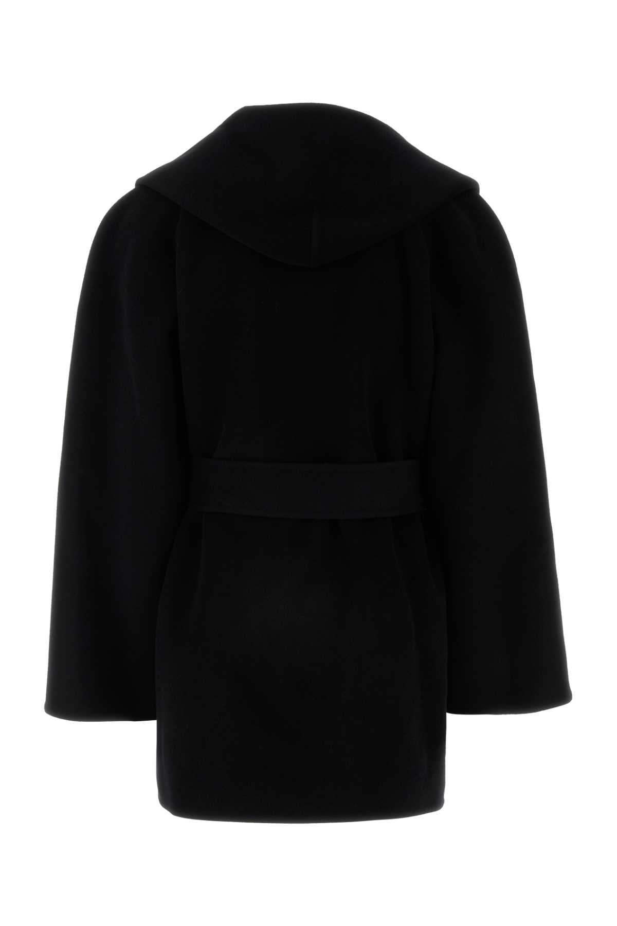 Shop Balenciaga Black Wool Blend Coat